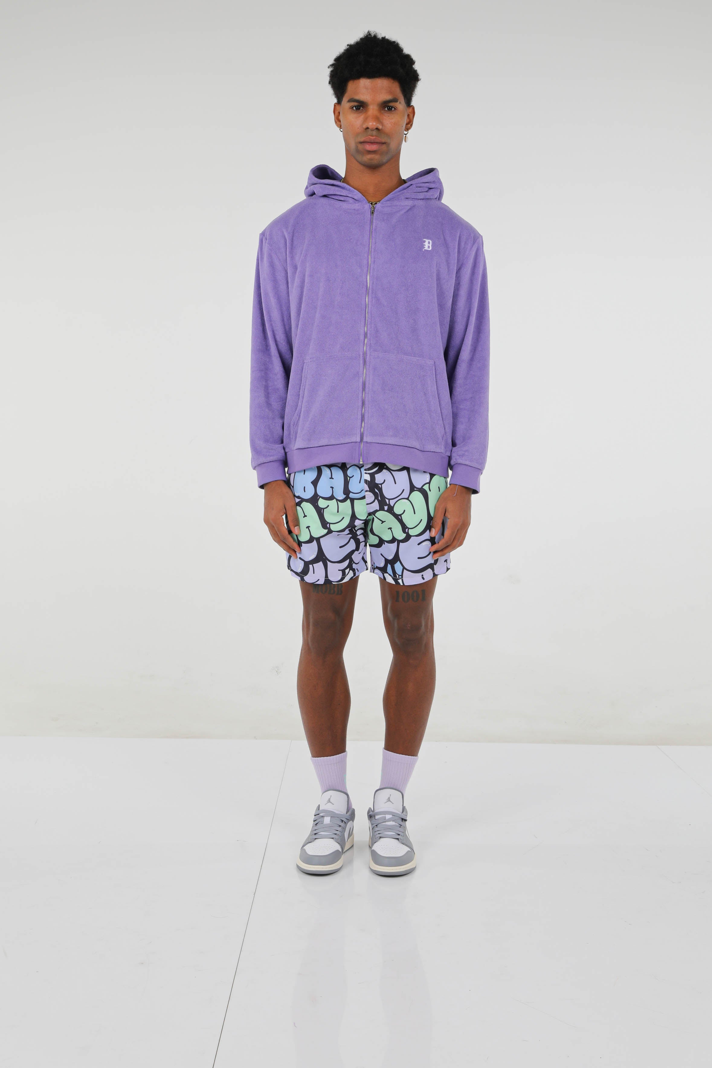 BHYPE SOCIETY BLUE BUBBLE SWIM SHORTS
