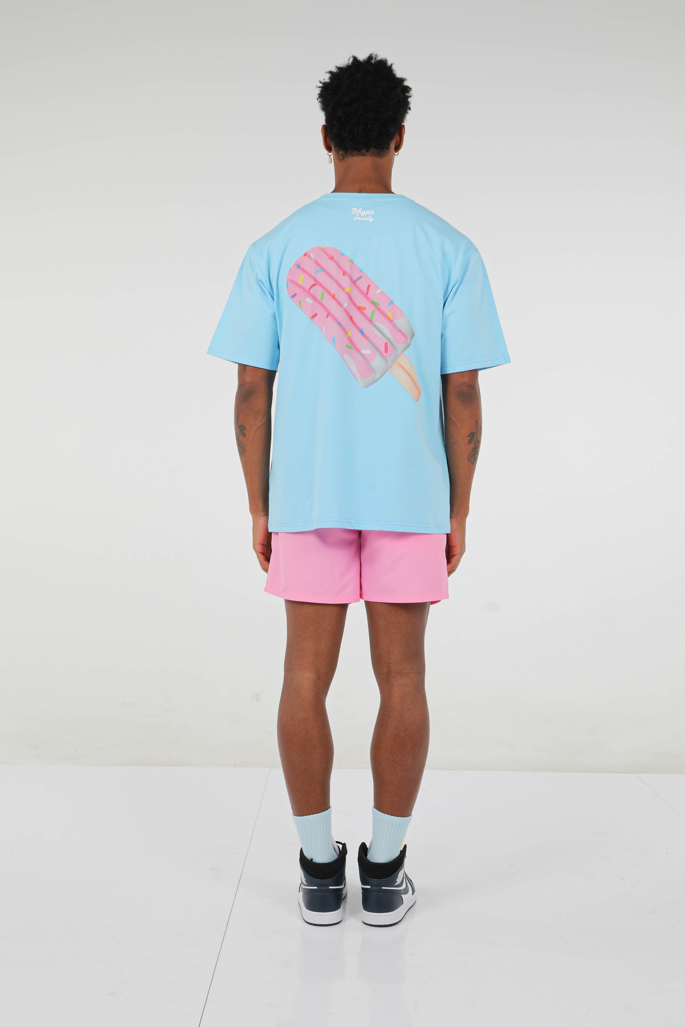 BHYPE SOCIETY PINK SWIM SHORTS