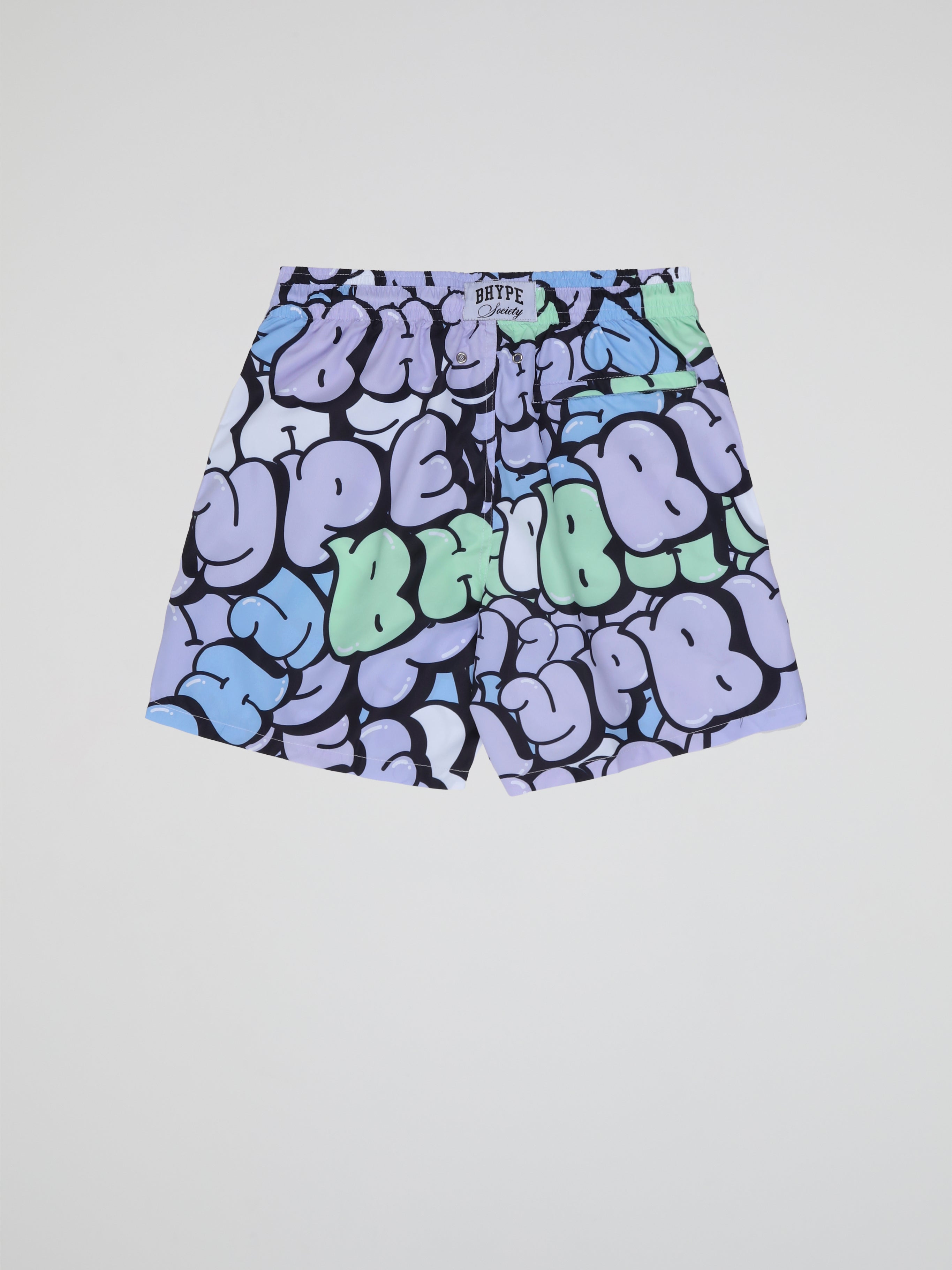 BHYPE SOCIETY BLUE BUBBLE SWIM SHORTS
