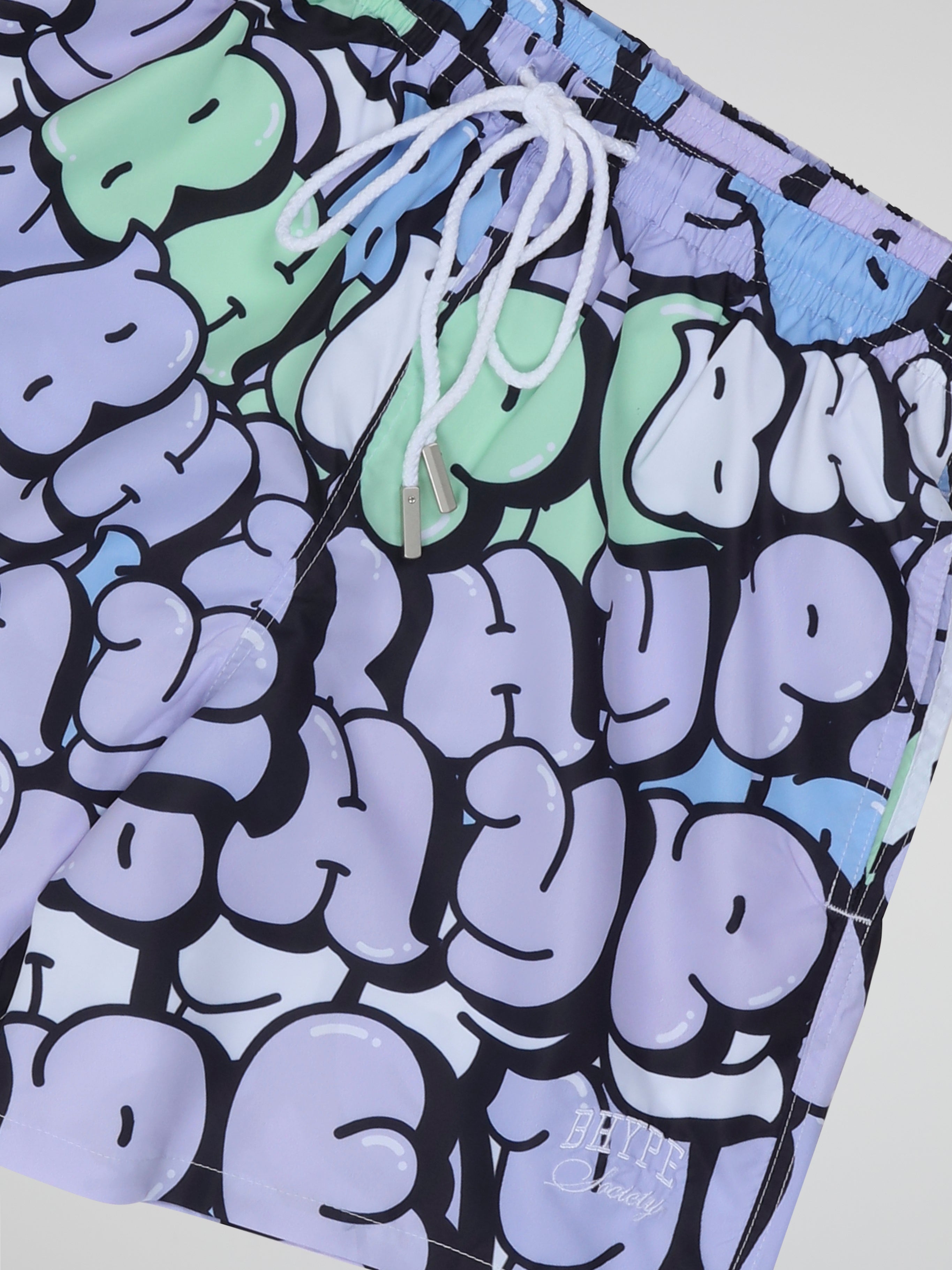 BHYPE SOCIETY BLUE BUBBLE SWIM SHORTS