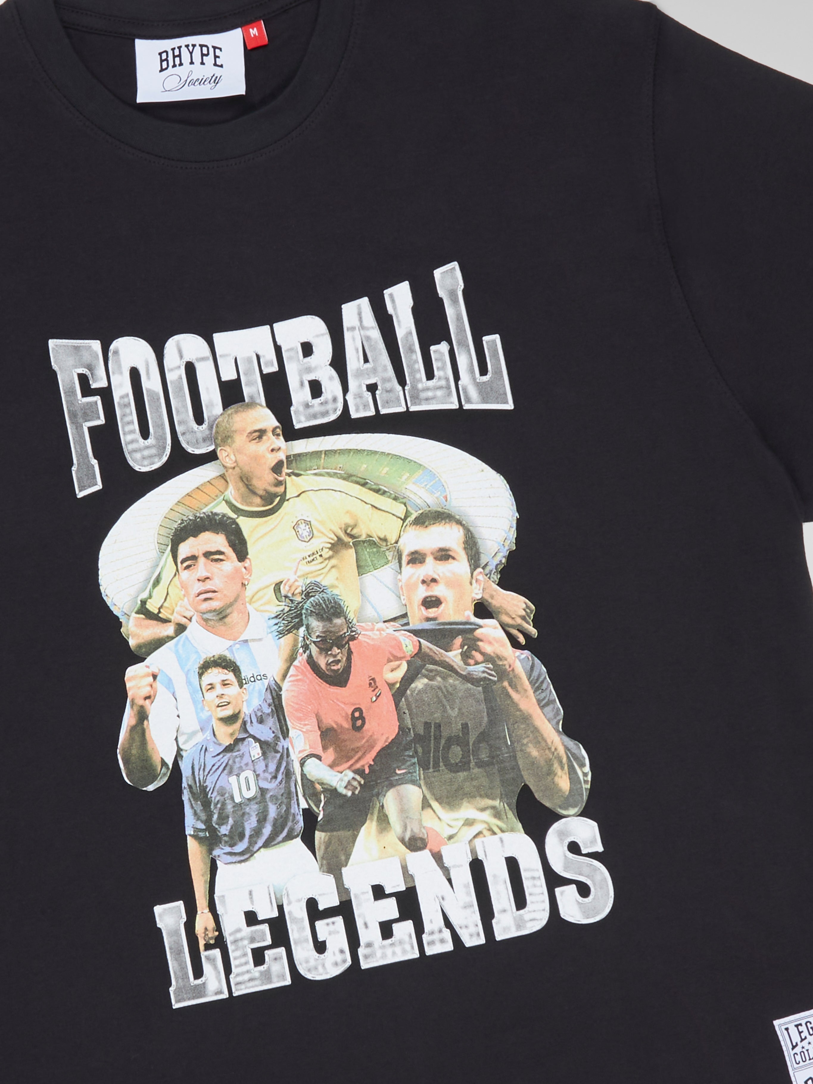 BHYPE SOCCER COLLECTION - BLACK TSHIRT FOOTBALL LEGENDS