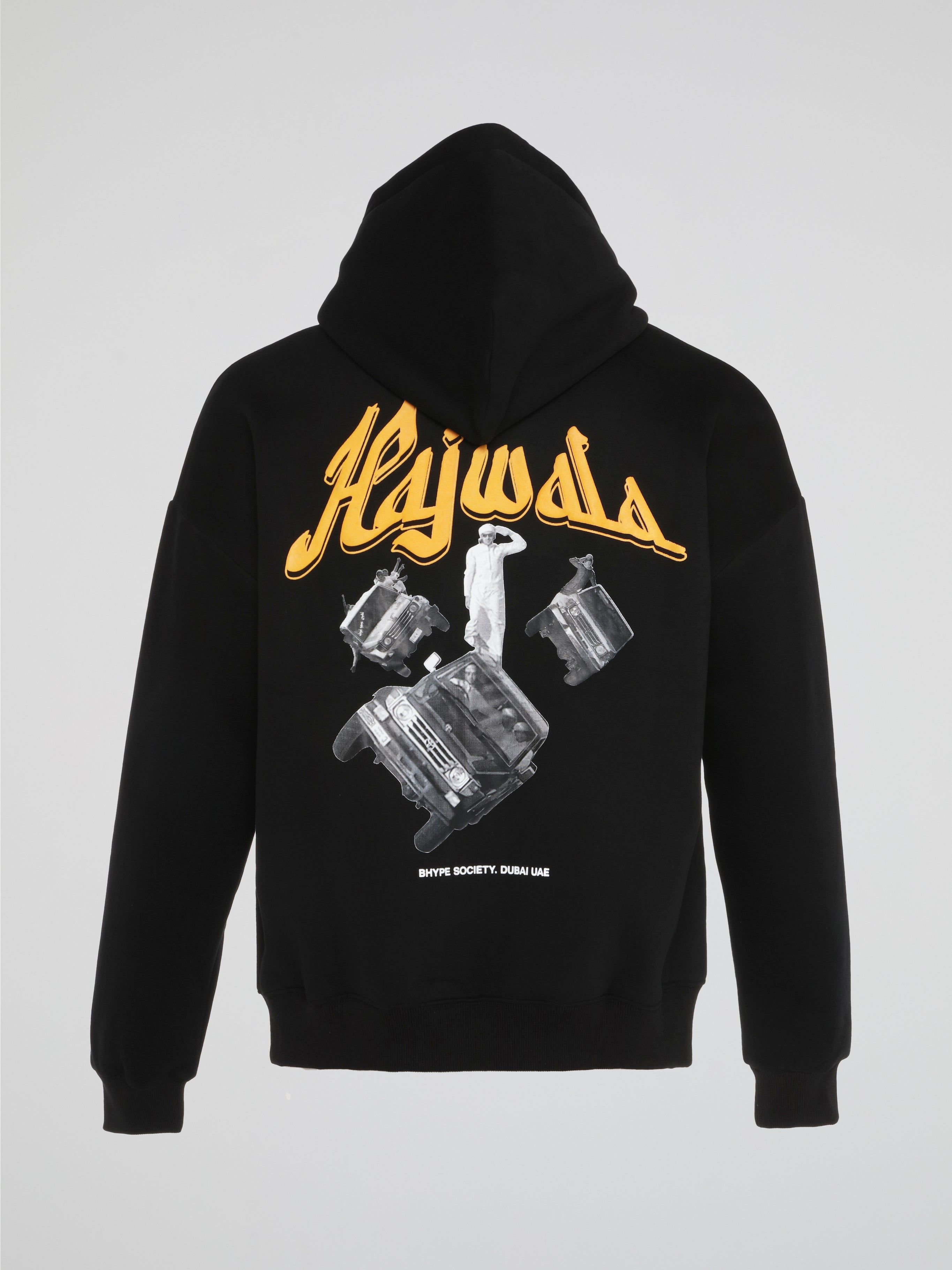 BHYPE SOCIETY HAJWALA BLACK ZIPPED HOODIE CLUB