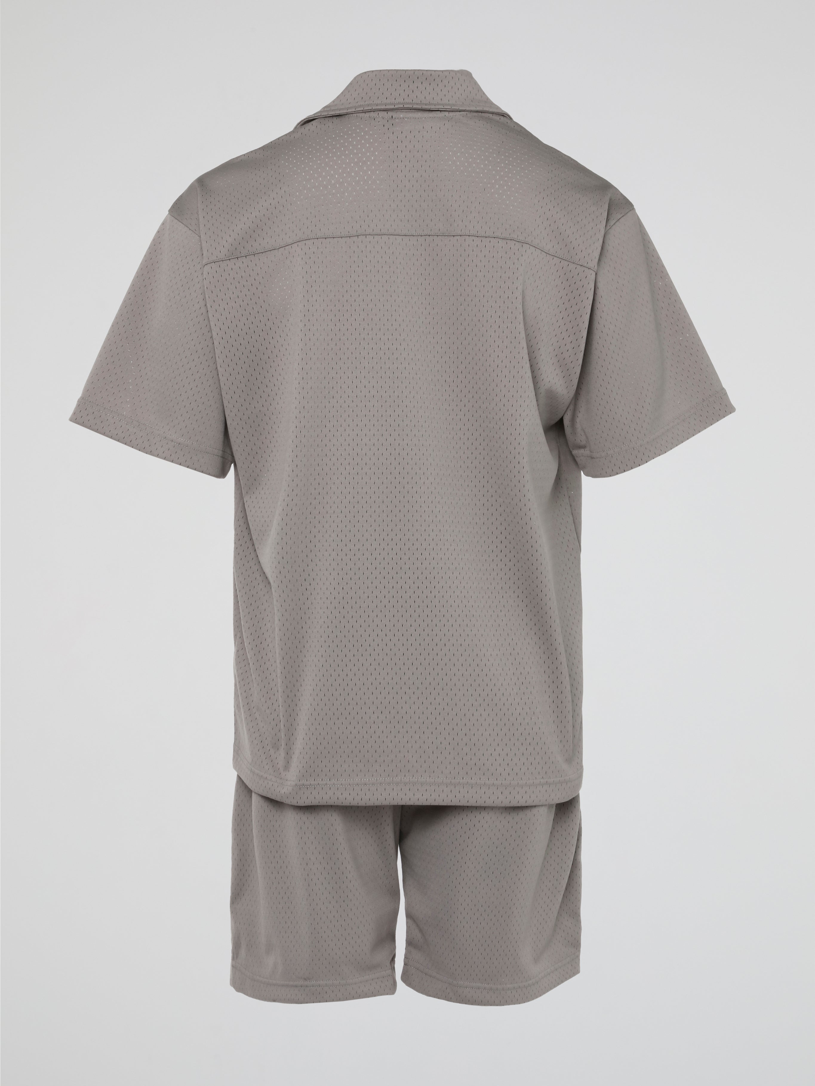 BHYPE SOCIETY GREY MESH SHORT & SHIRT SET