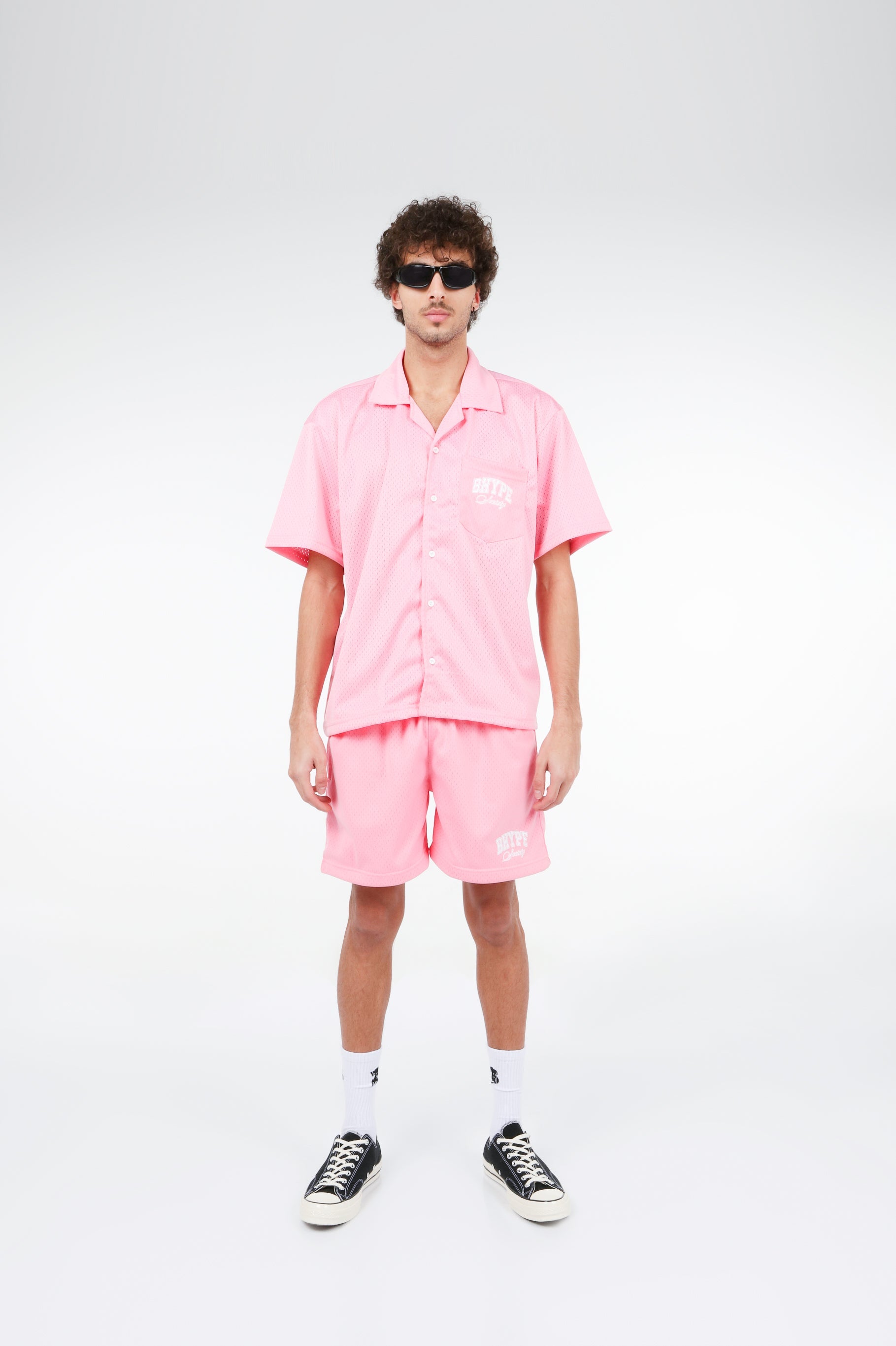 BHYPE SOCIETY PINK MESH SHORT & SHIRT SET