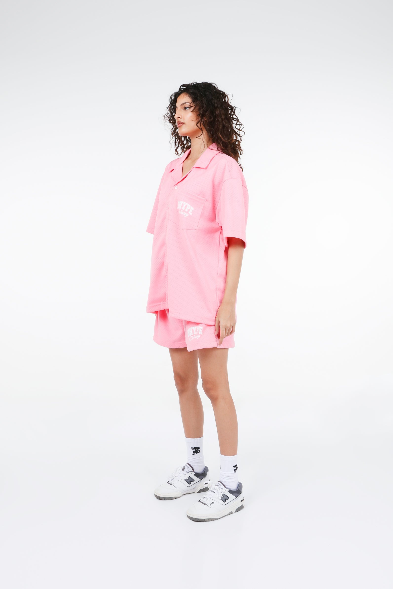 BHYPE SOCIETY PINK MESH SHORT & SHIRT SET