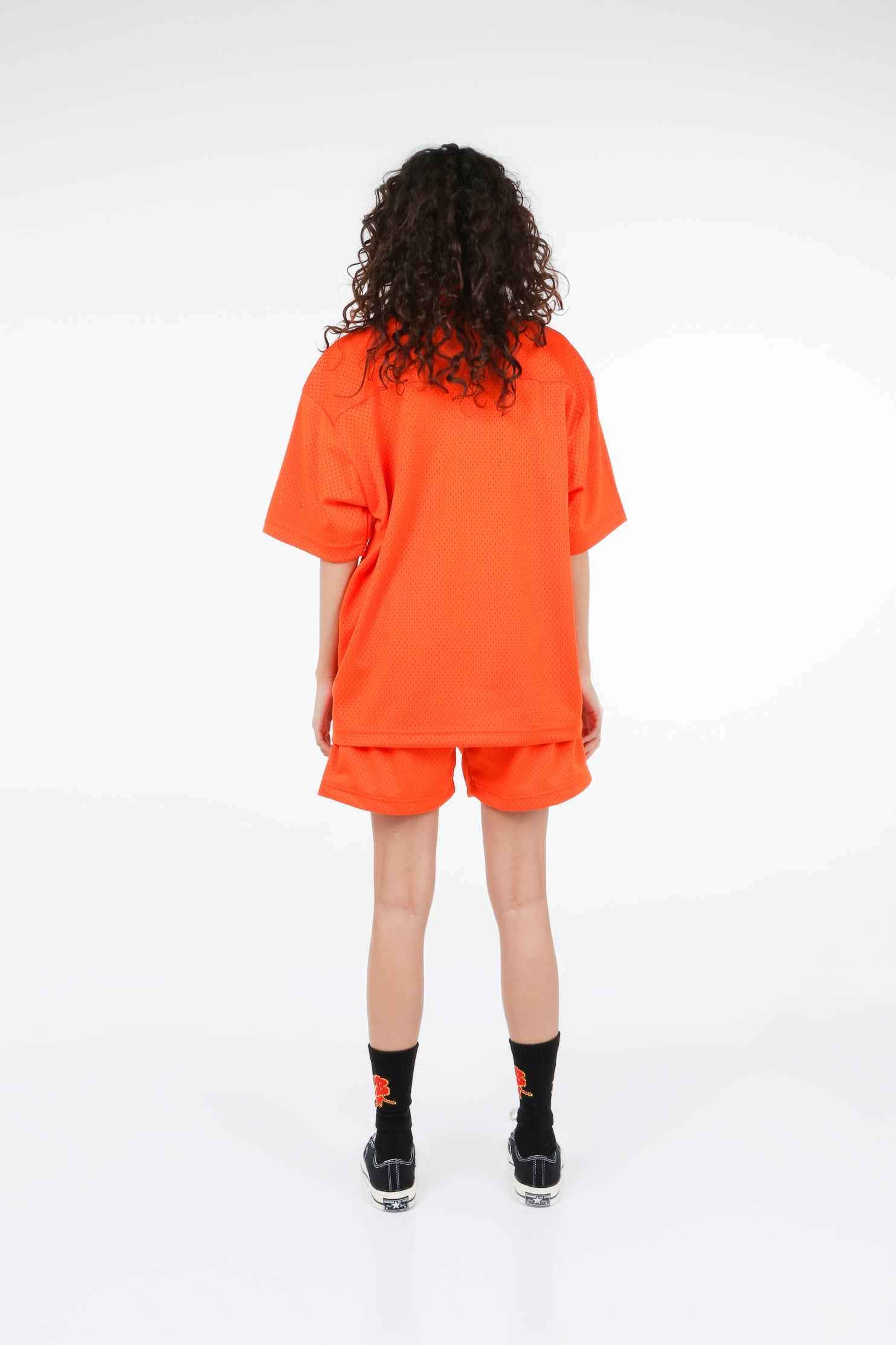 BHYPE SOCIETY ORANGE MESH SHORT & SHIRT SET