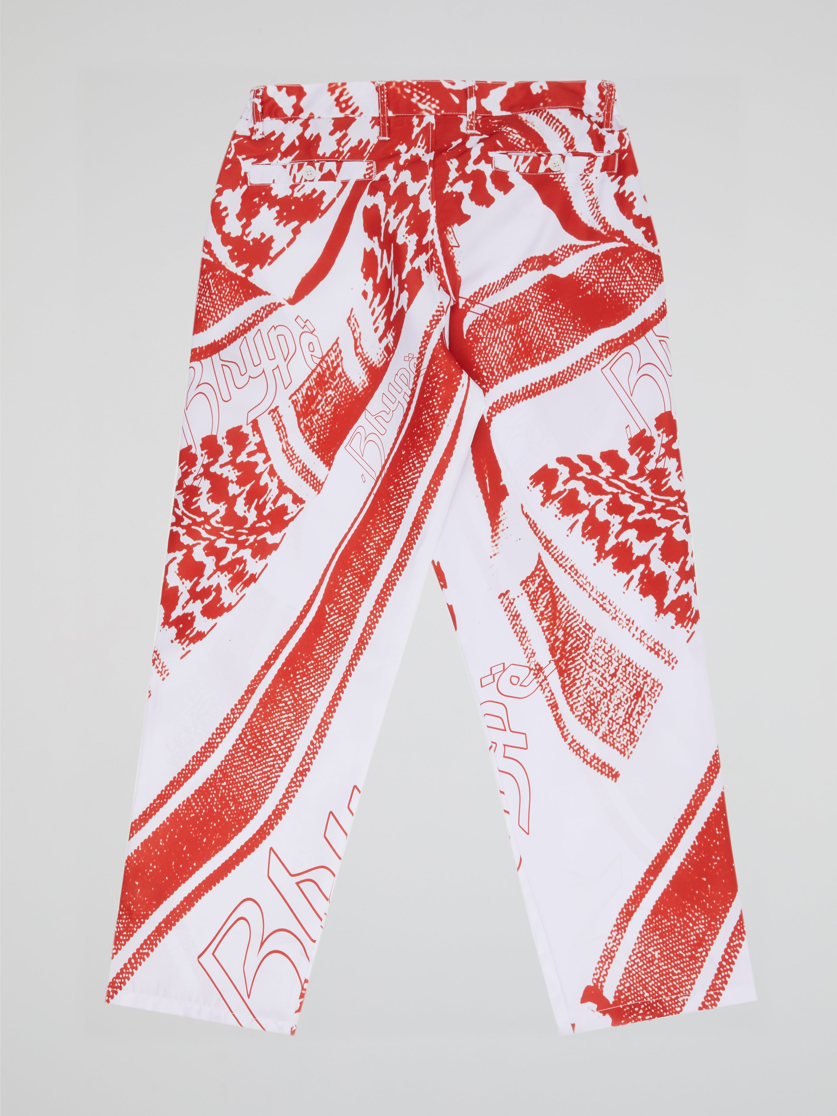 BHYPE SOCIETY RED & WHITE PANTS - KEFFIYEH COLLECTION
