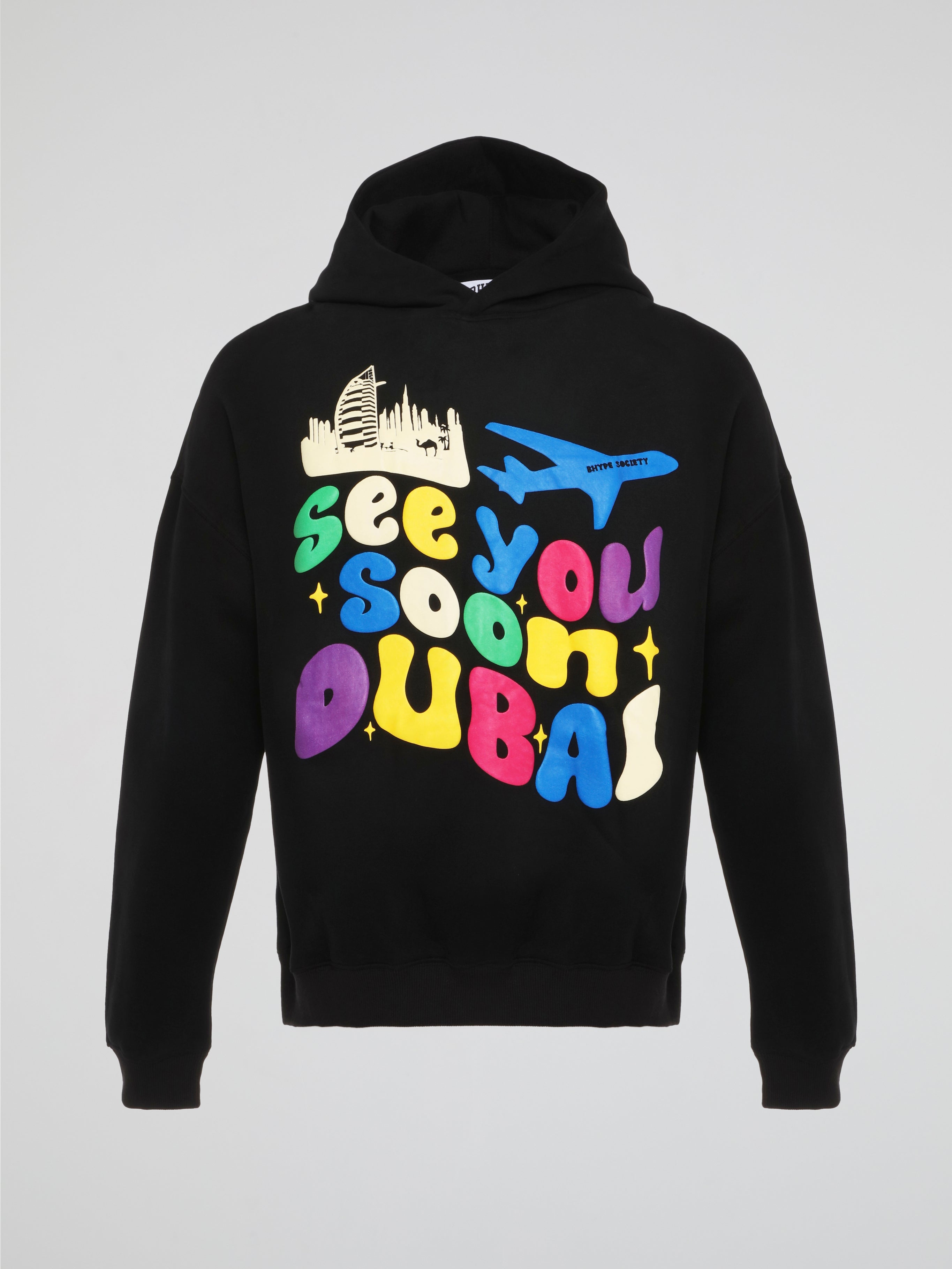 BHYPE SOCIETY SEE YOU SOON DUBAI BLACK HOODIE