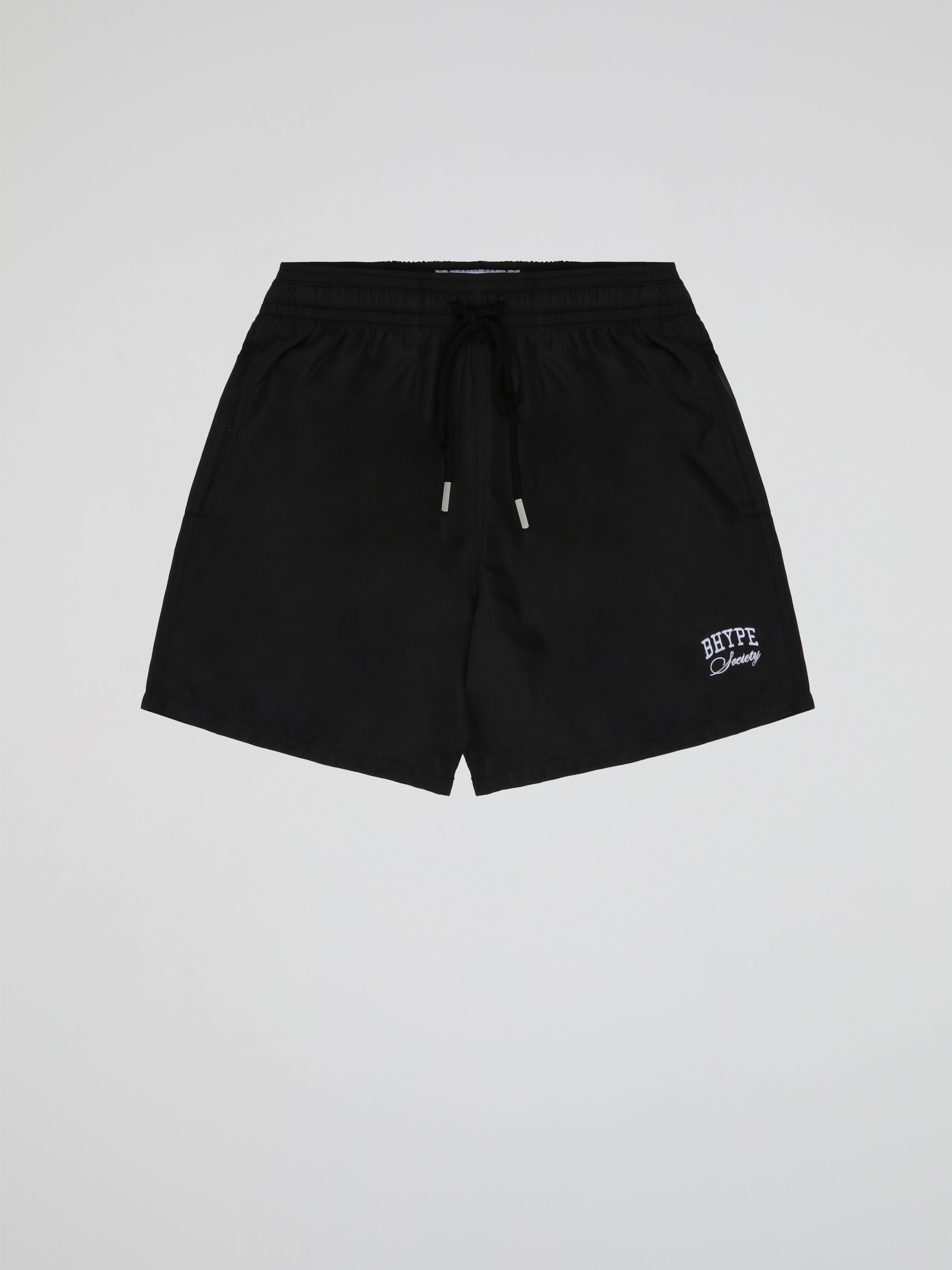 BHYPE SOCIETY BLACK SWIM SHORTS