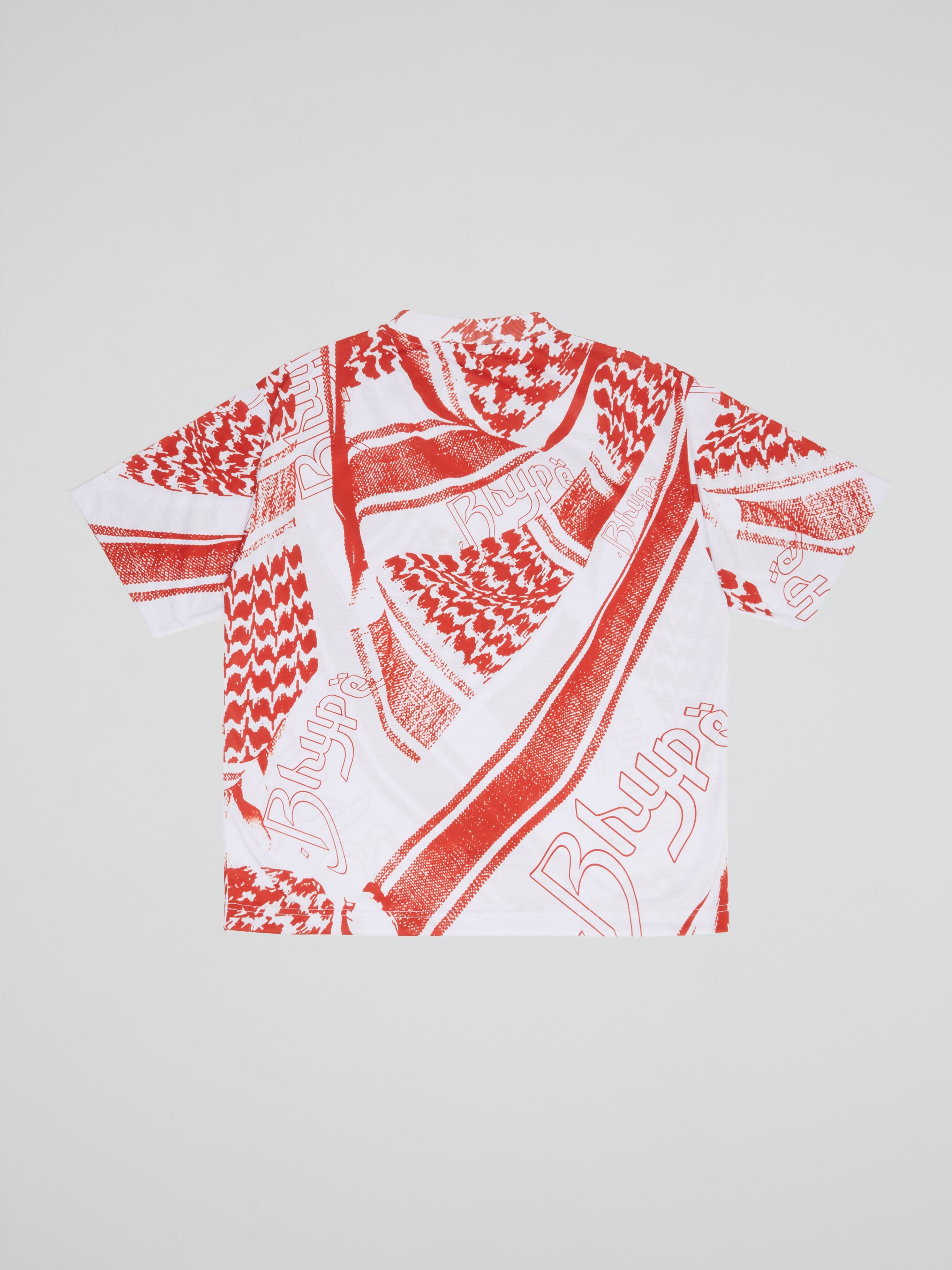BHYPE SOCIETY RED & WHITE TSHIRT - KEFFIYEH COLLECTION