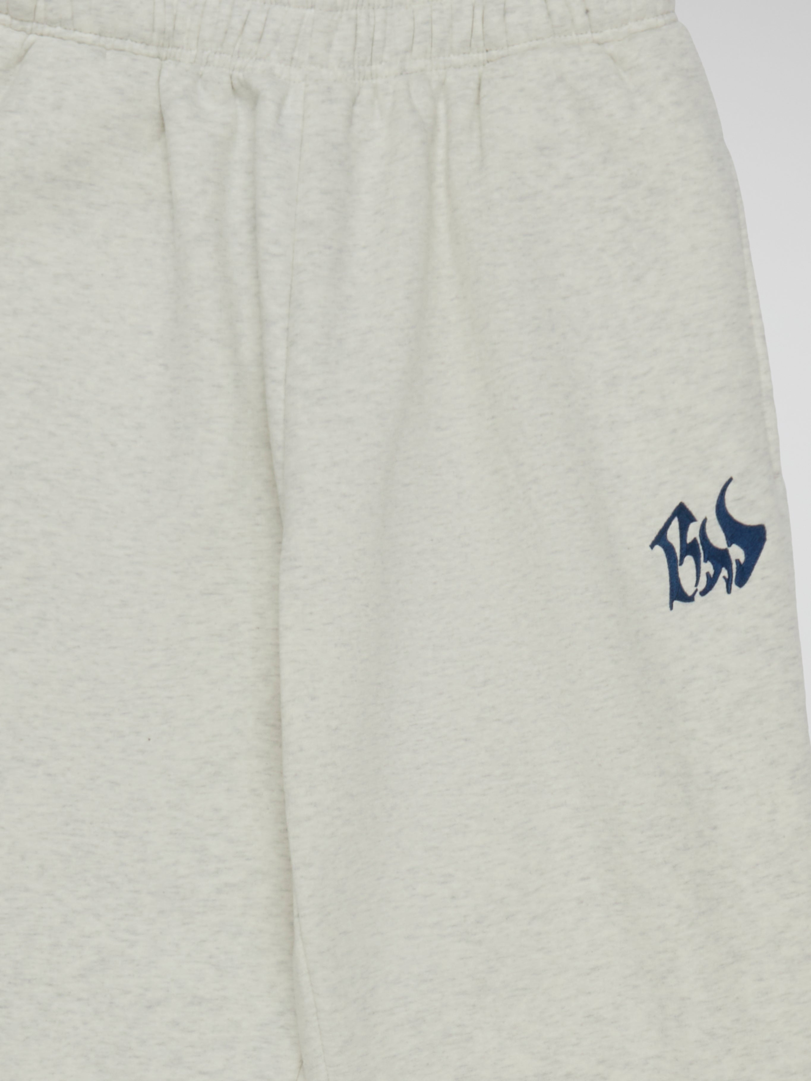 BHYPE SOCIETY LIGHT GREY SWEATPANTS - BHS LOGO