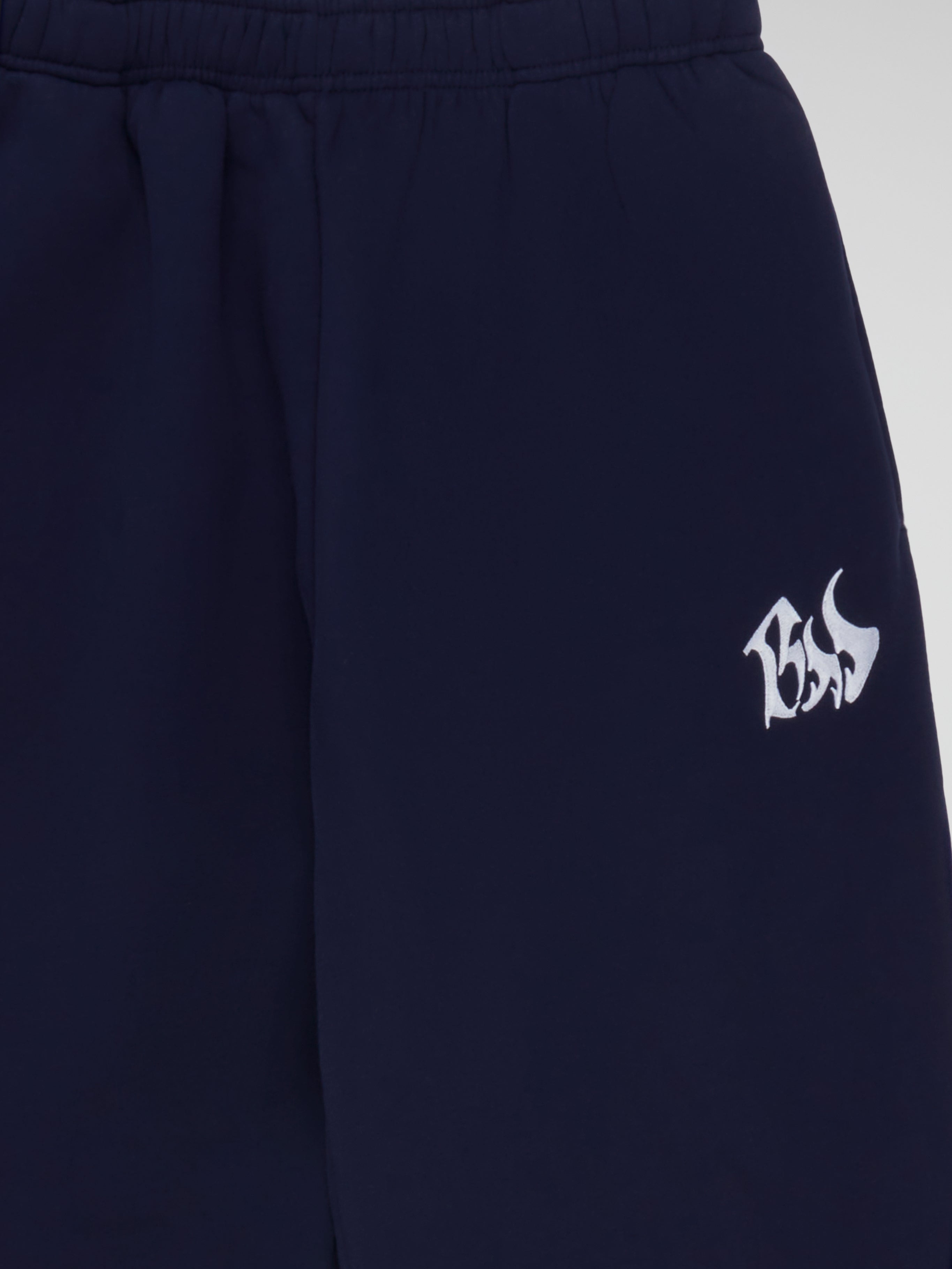 BHYPE SOCIETY NAVY BLUE SWEATPANTS - BHS LOGO