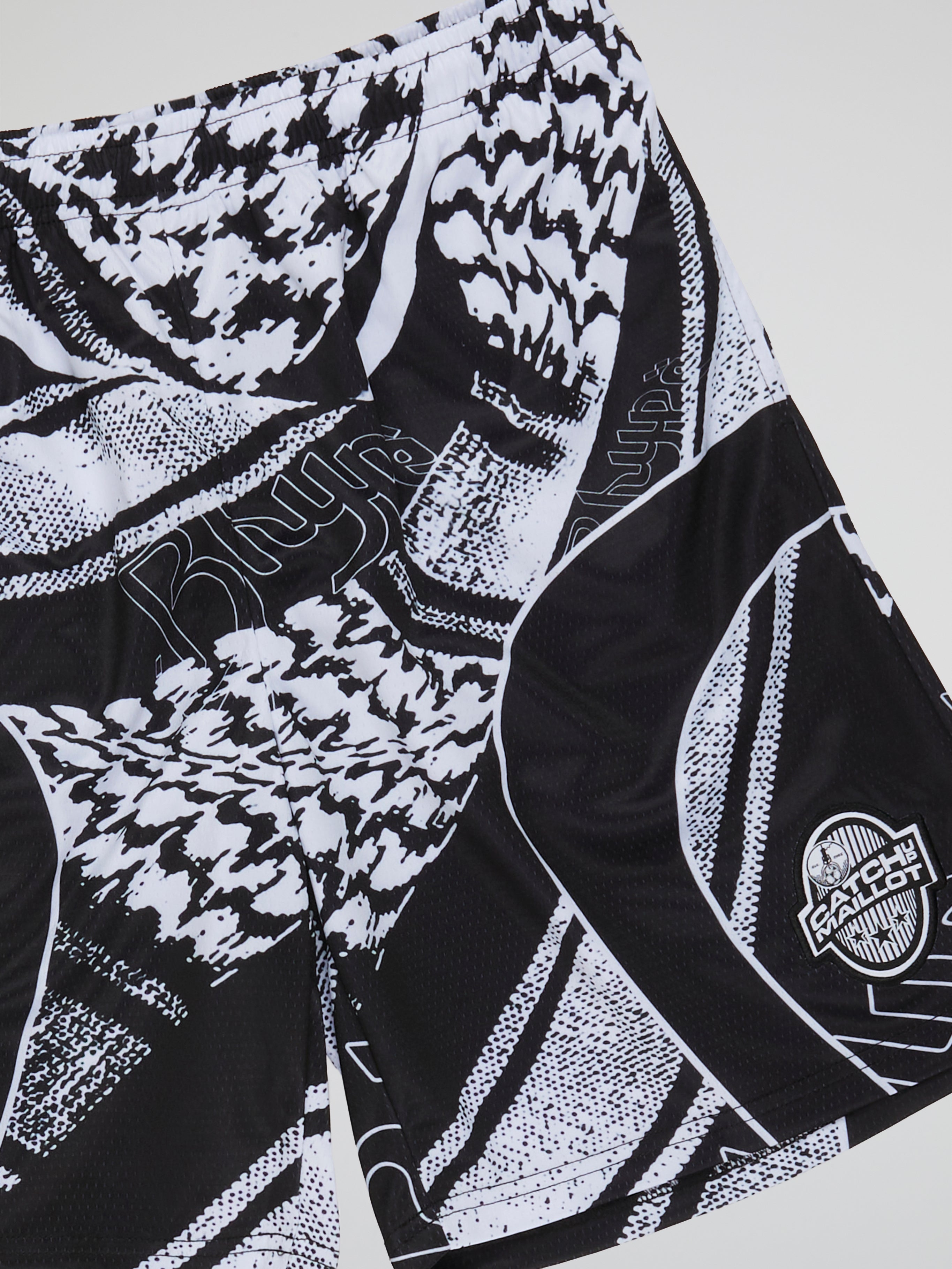 BHYPE SOCIETY BLACK & WHITE KEFFIYEH SOCCER SHORTS