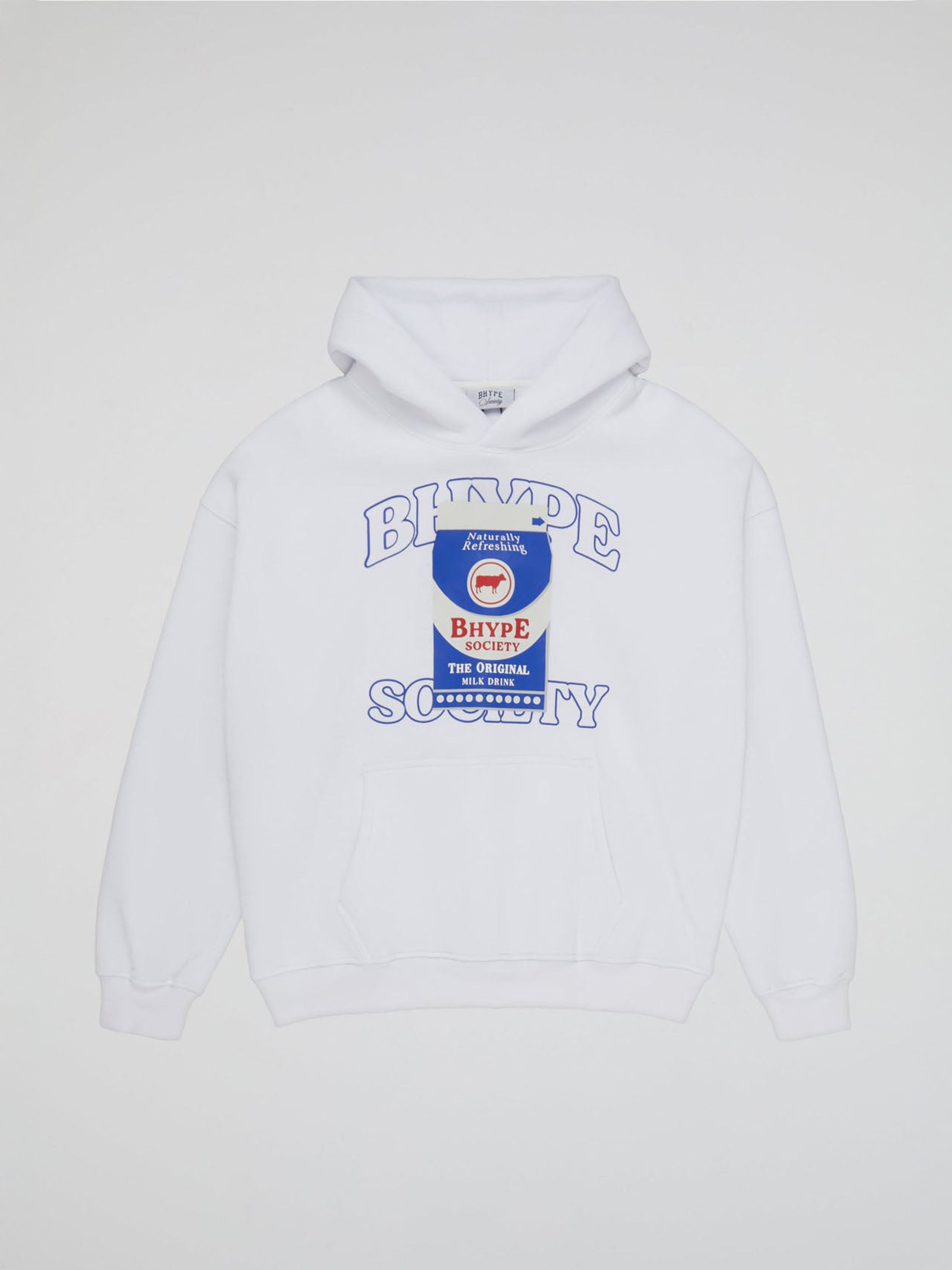 BHYPE SOCIETY WHITE MILK CARTON HOODIE