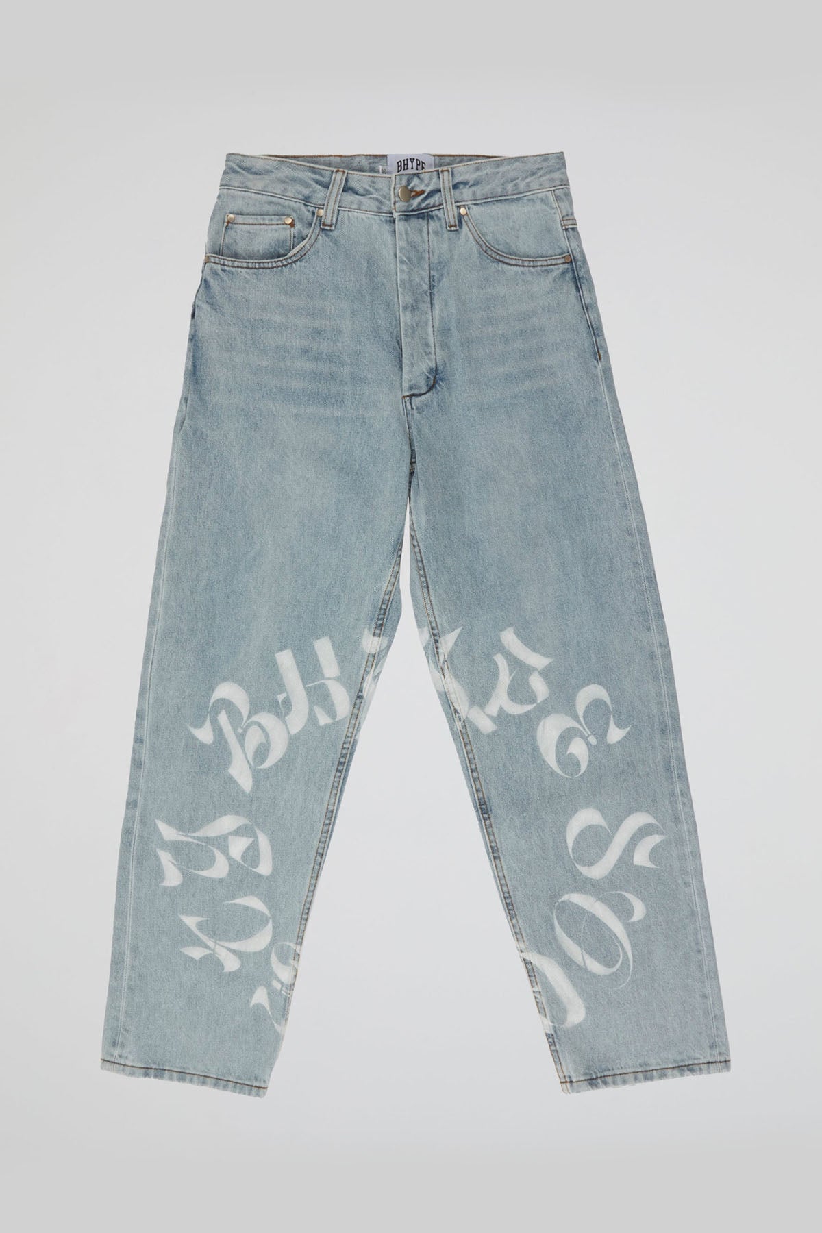 BHYPE SOCIETY LIGHT BLUE DENIM JEANS - REVERSE LOGO
