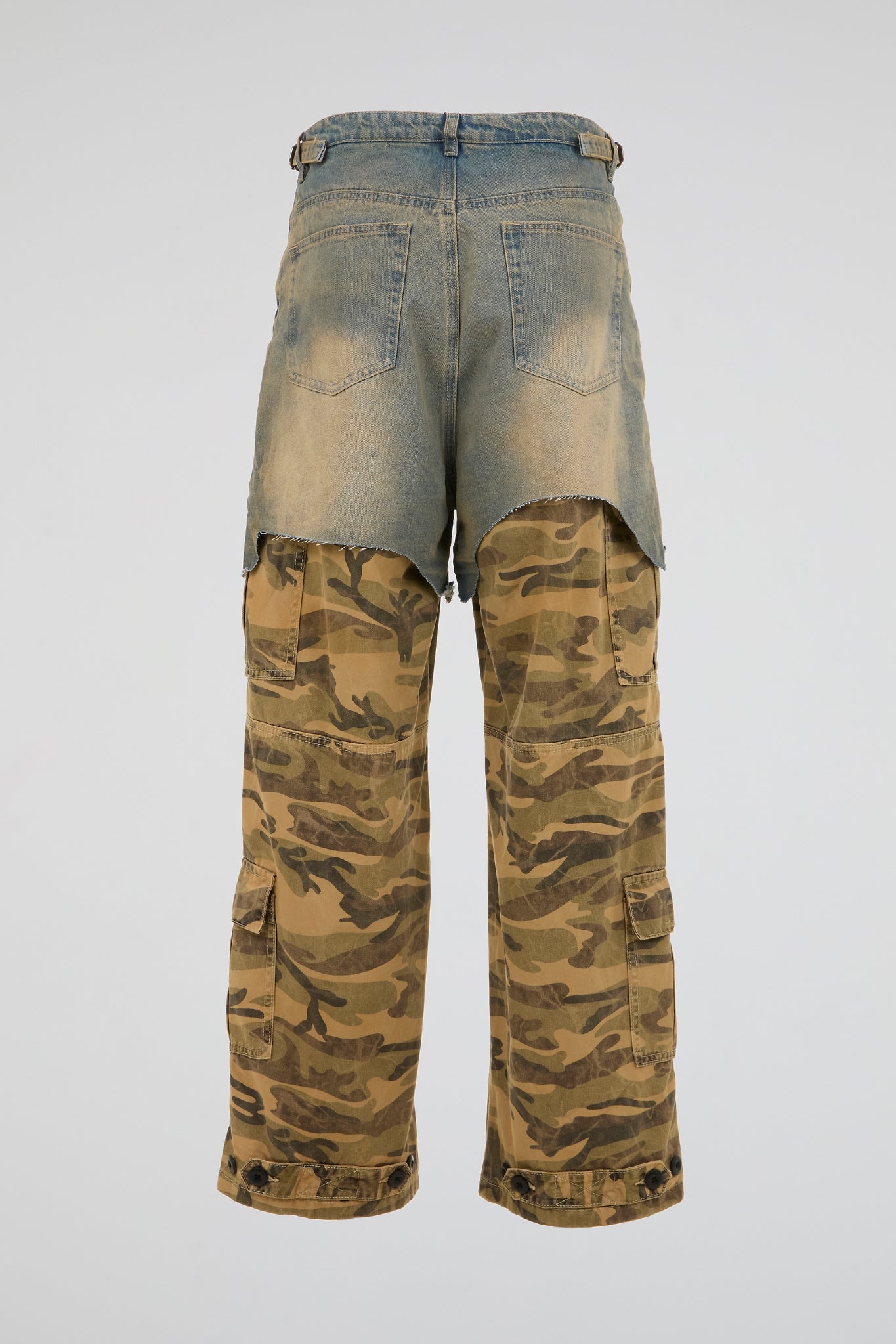 DUMIST - MIX DENIM BEIGE CAMO TROUSERS