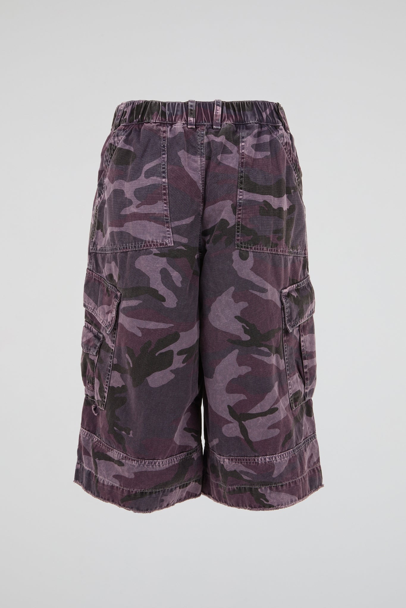 DUMIST - LONG CARGO PURPLE CAMO SHORTS