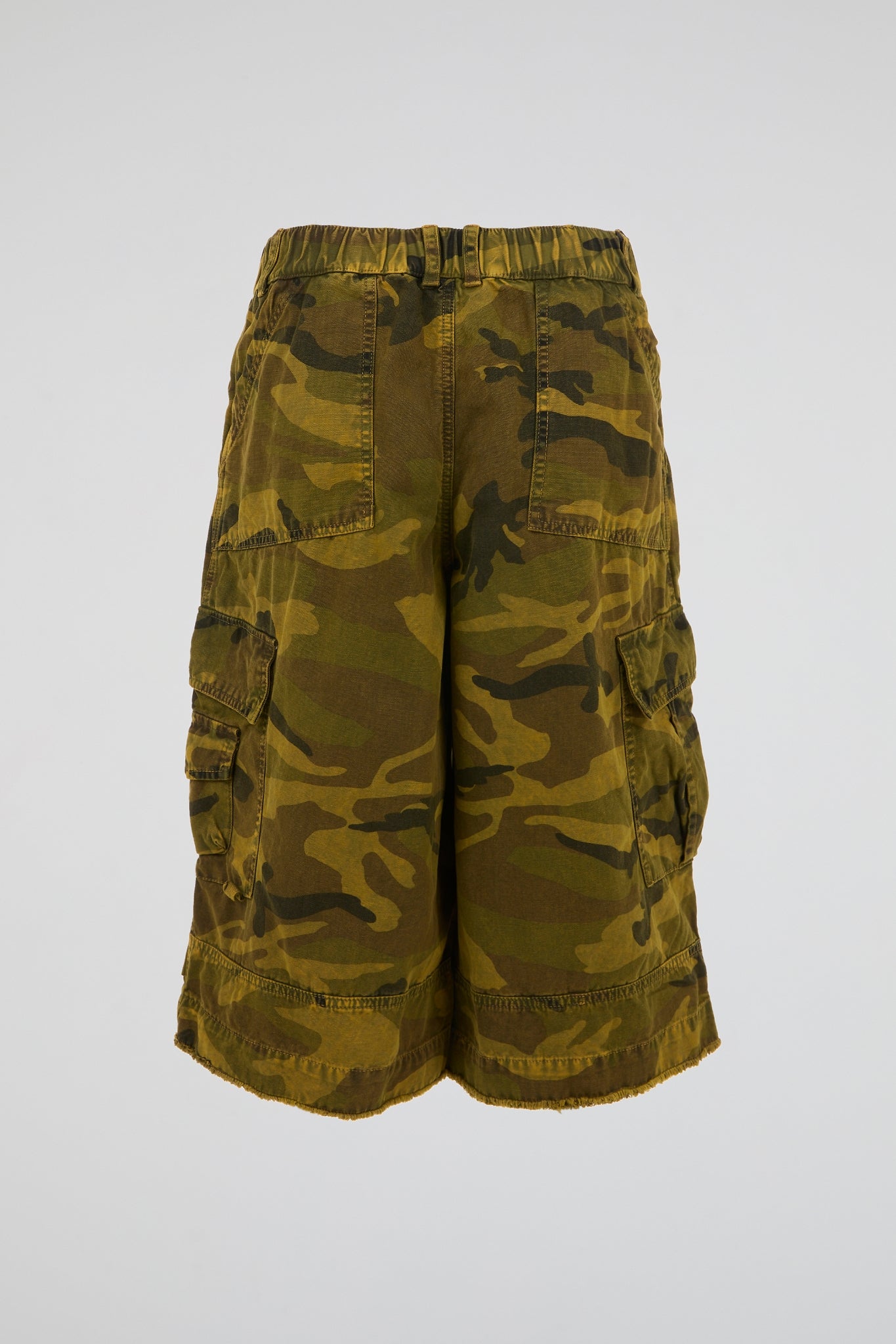 DUMIST - LONG CARGO KHAKI CAMO SHORTS