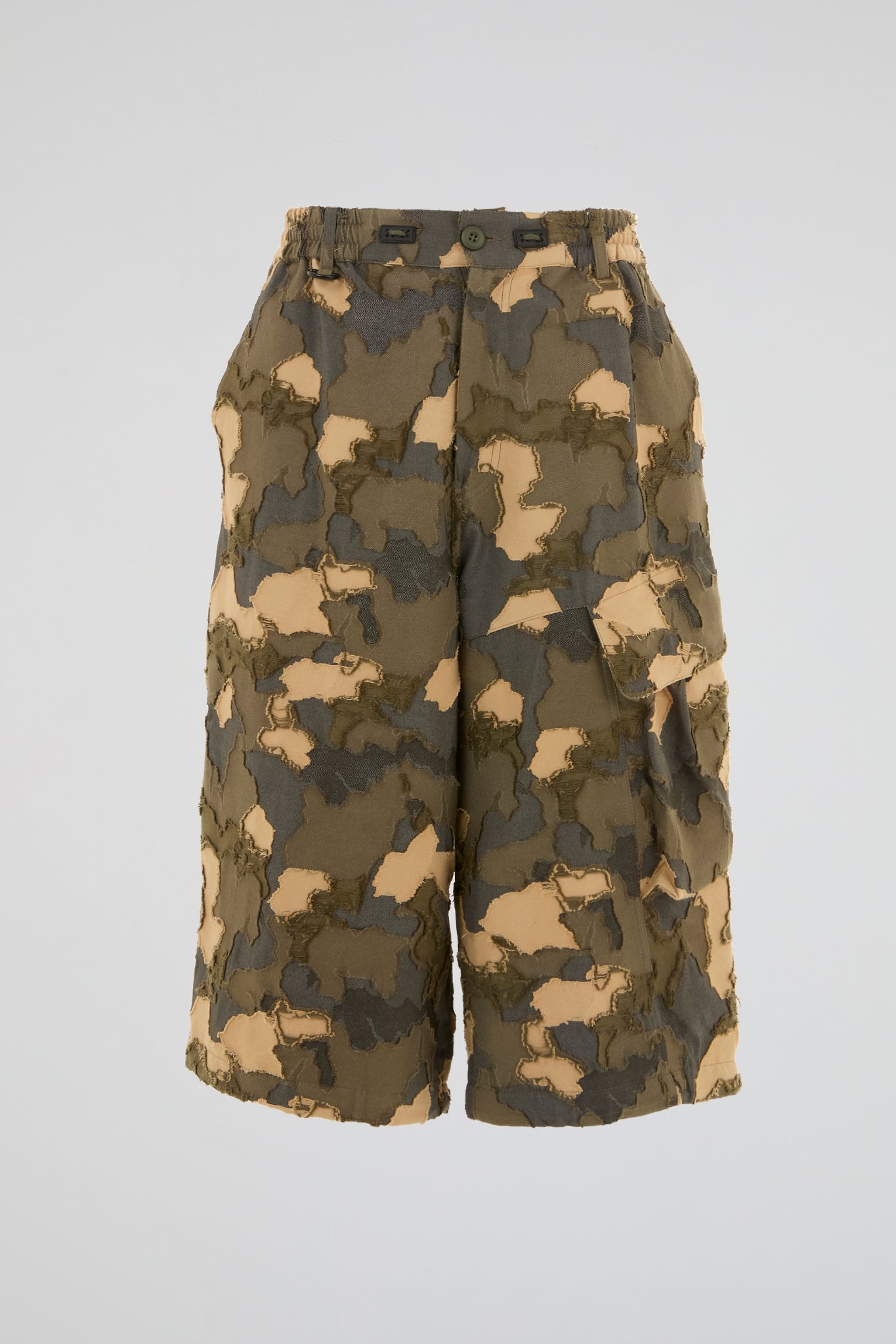 DUMIST - LONG CARGO BEIGE CAMO SHORTS