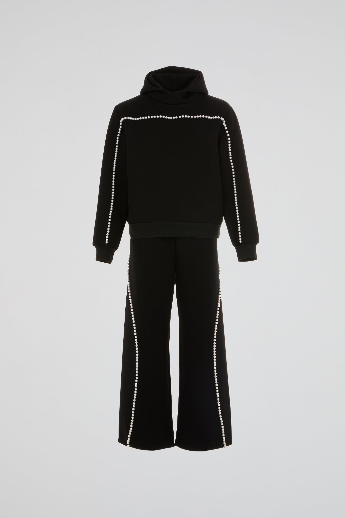 DUMIST - BLACK COTTON PEARLED TRACKSUIT