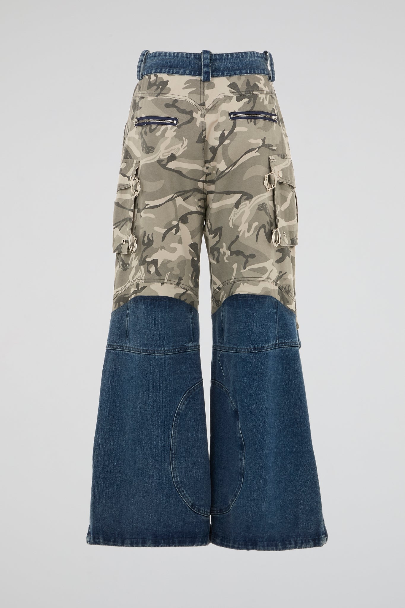 DUMIST - Y2K LOOSE STRAIGHT DENIM JEANS & BEIGE CAMO PATCHWORK
