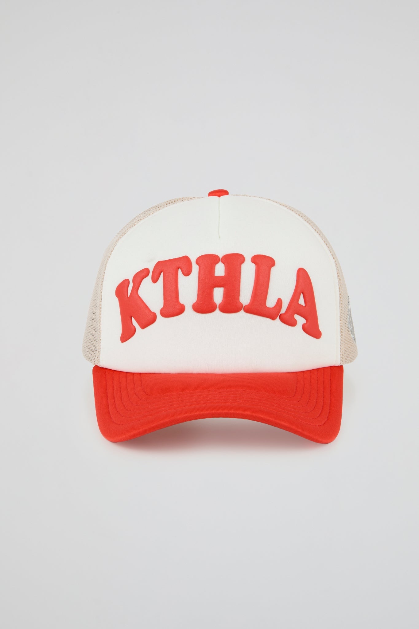 KTH KILL THE HYPE HAT - FOAM RED & BEIGE TRUCKER HAT PINK