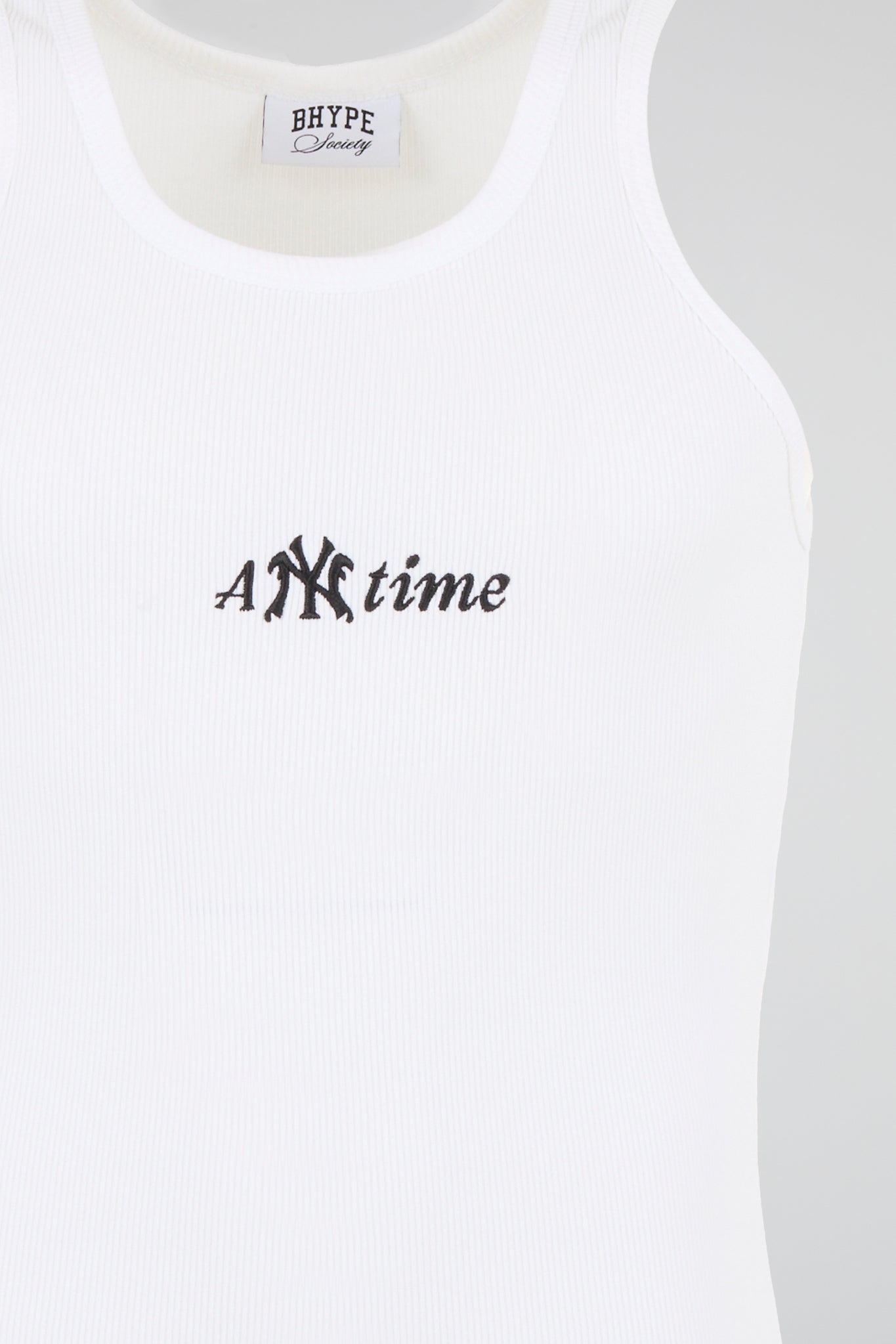 BHYPE SOCIETY - WHITE TANK TOP ANYTIME LOGO