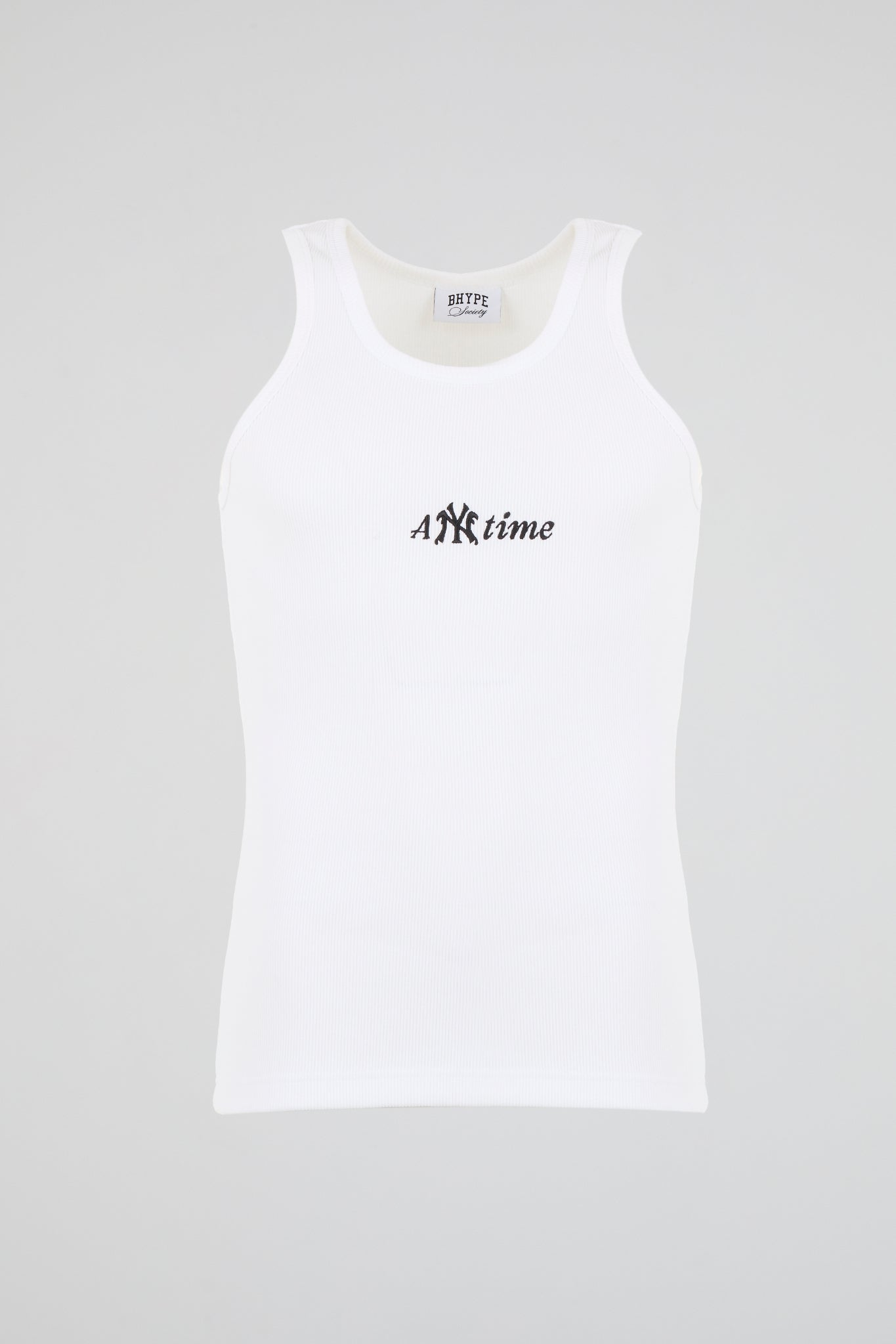 BHYPE SOCIETY - WHITE TANK TOP ANYTIME LOGO