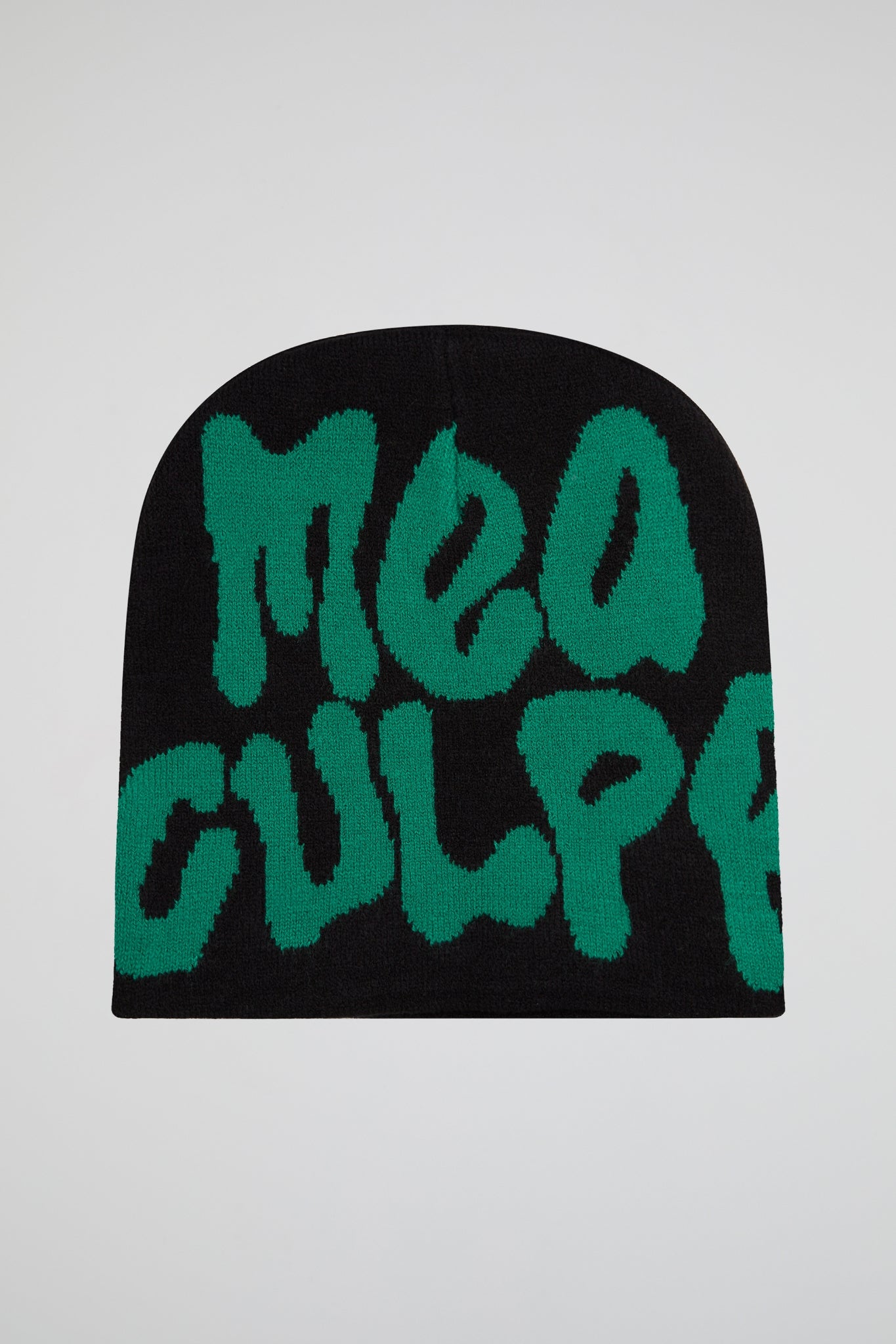 Mea Culpa Black & Green Knitted Beanie