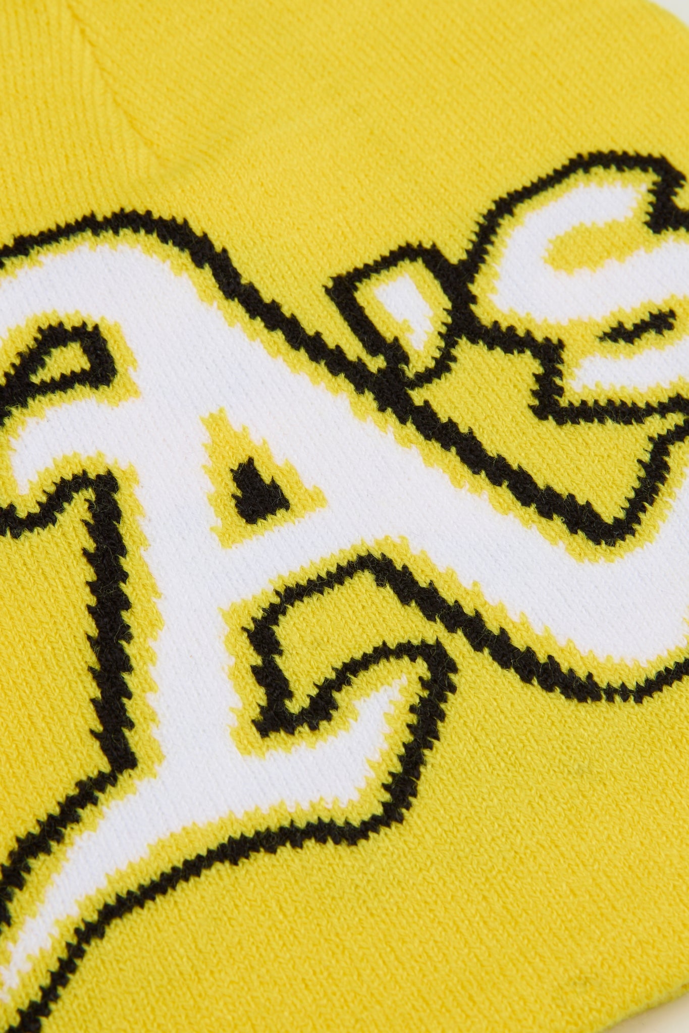 A's Yellow Knitted Beanie