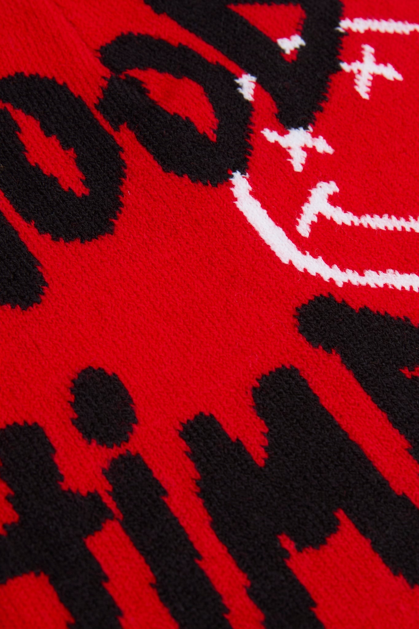 Good Timez Smiley Red Knitted Beanie