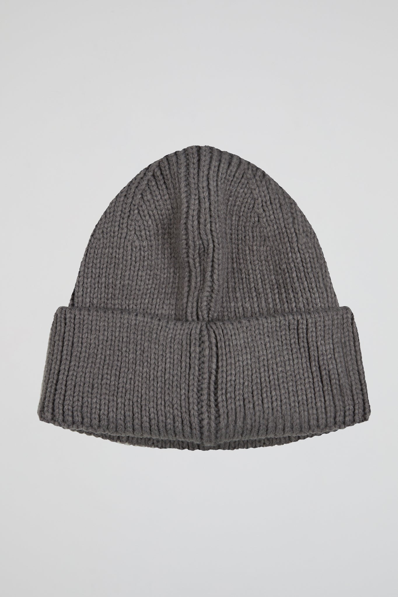 Ribbed Knit Pearls Dark Grey Beanie