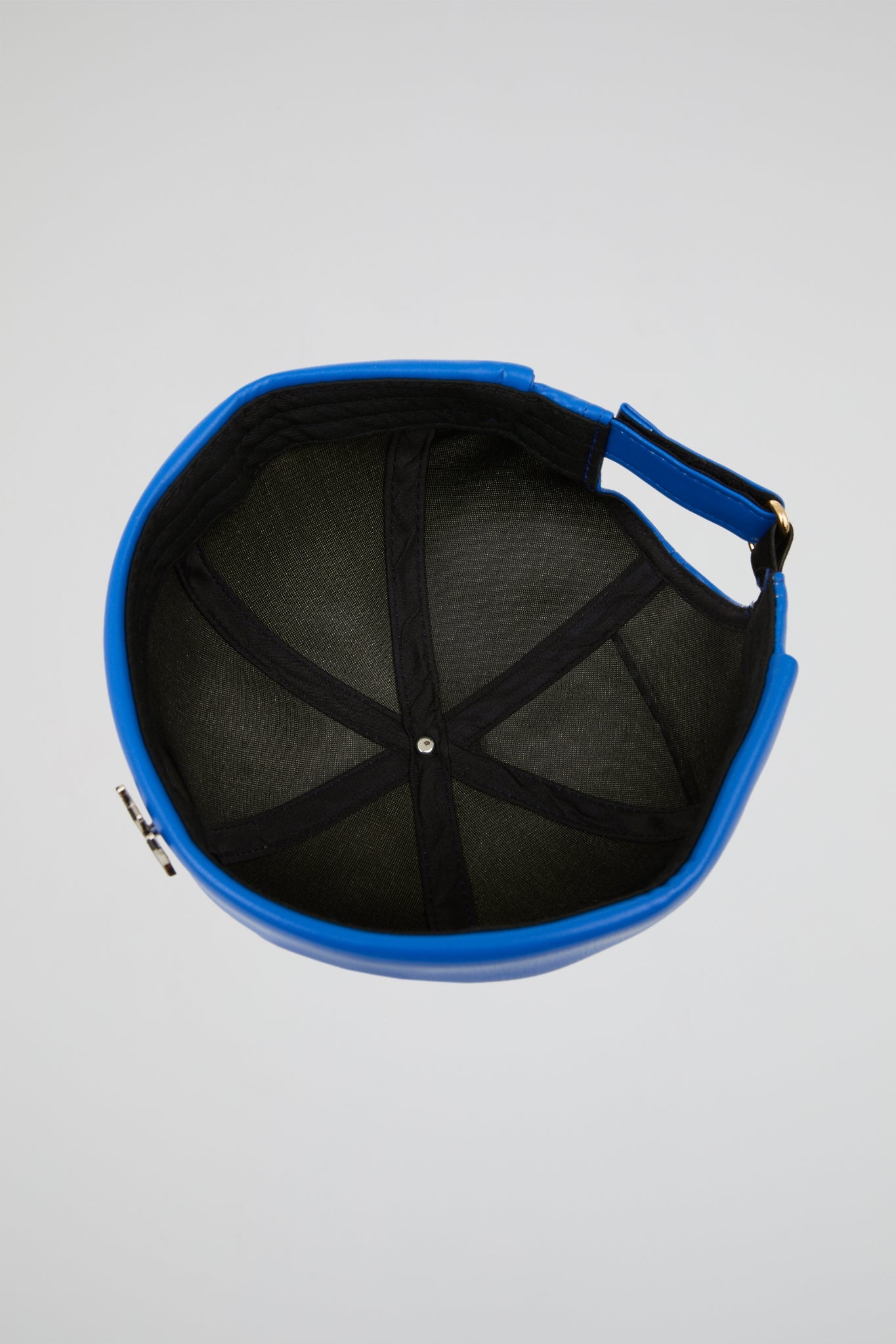 Docker Hat NY Blue PU Leather