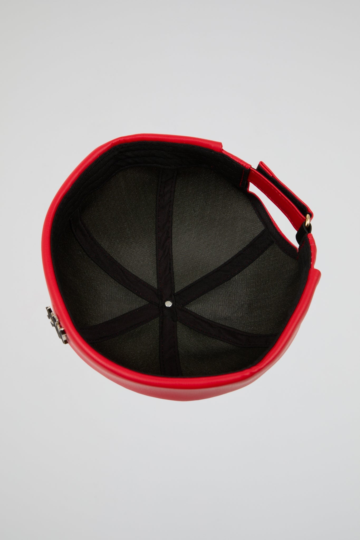 Docker Hat NY Red PU Leather