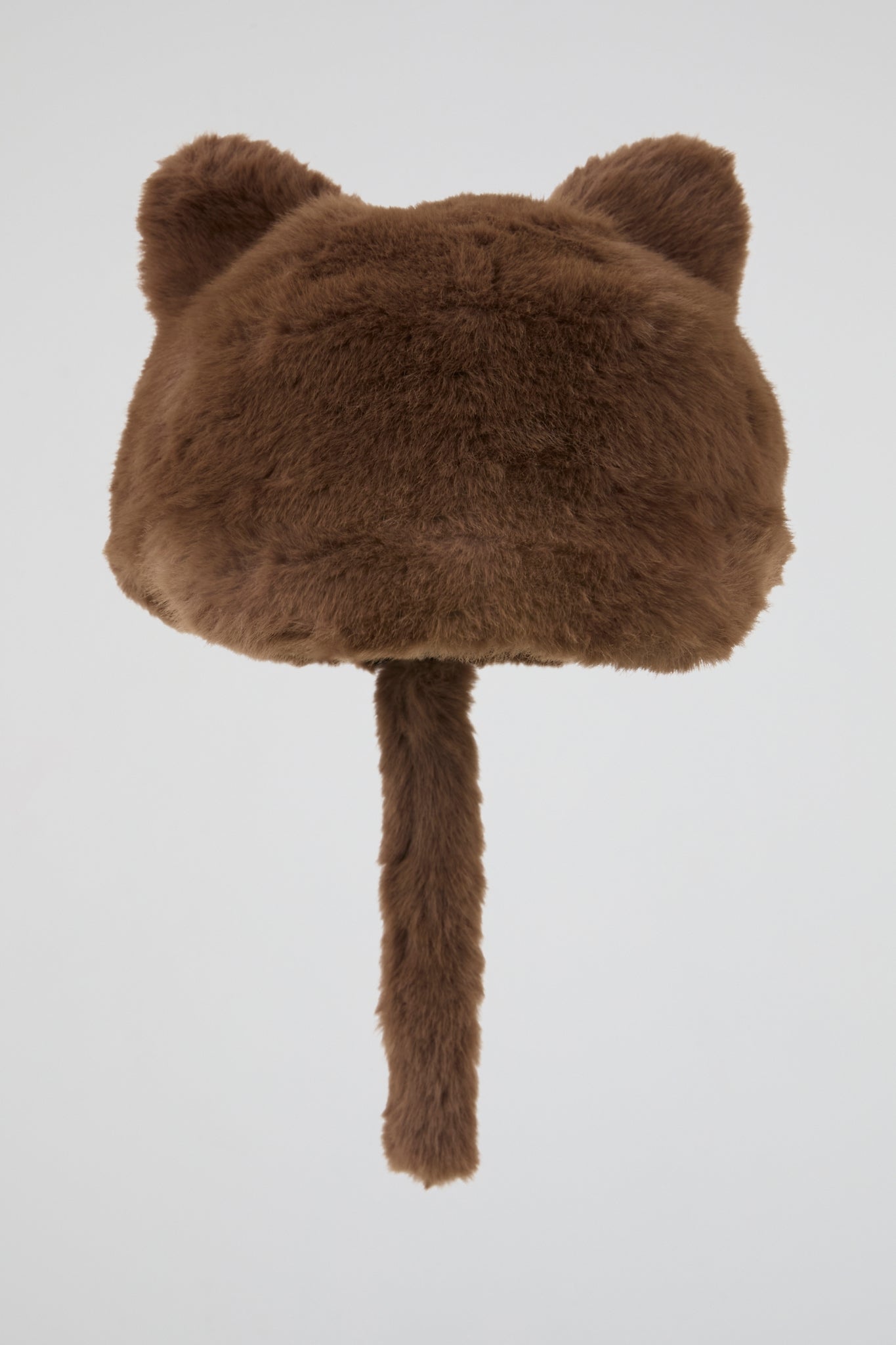 Brown Plush Cat Ears Hat