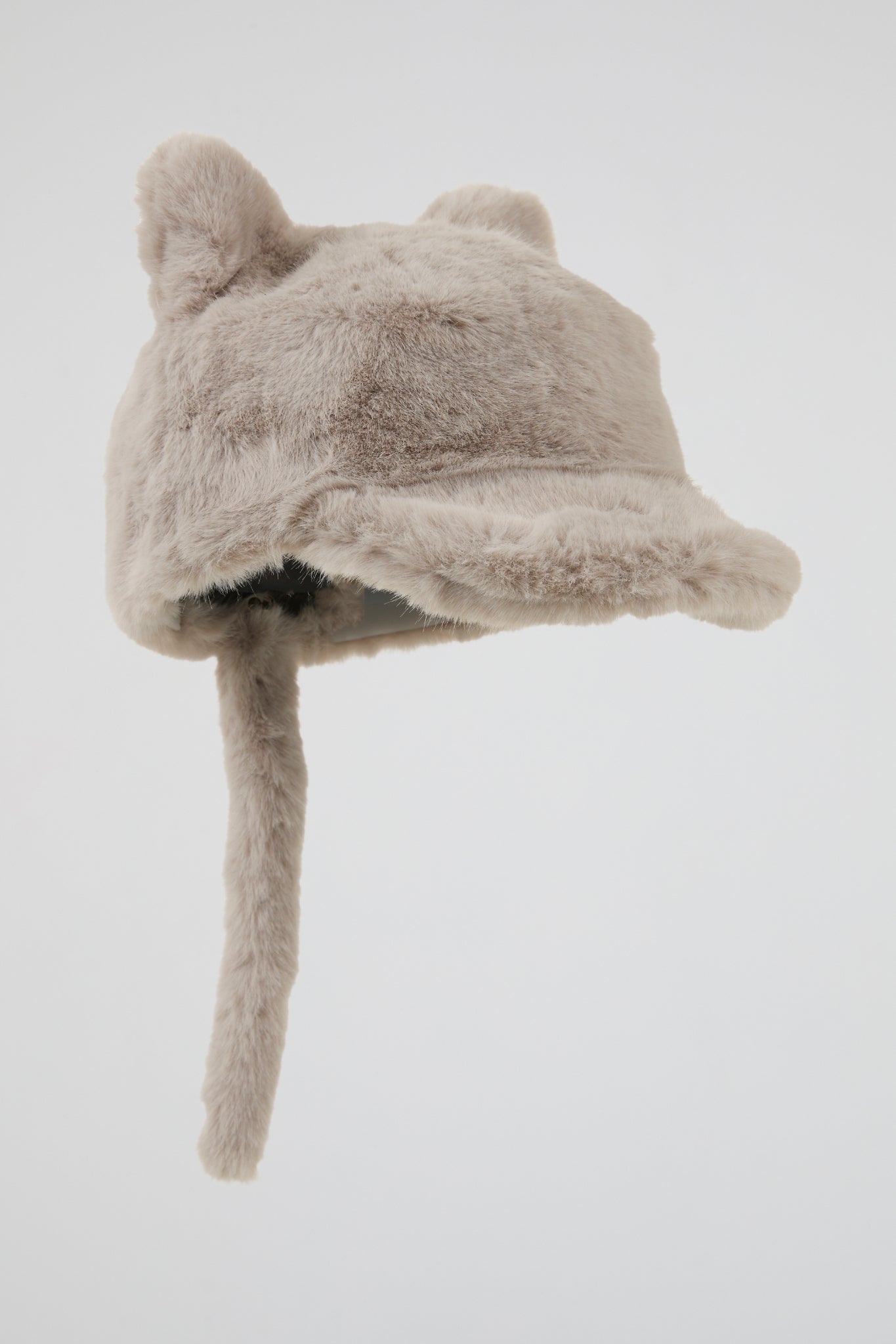Beige Plush Cat Ears Hat