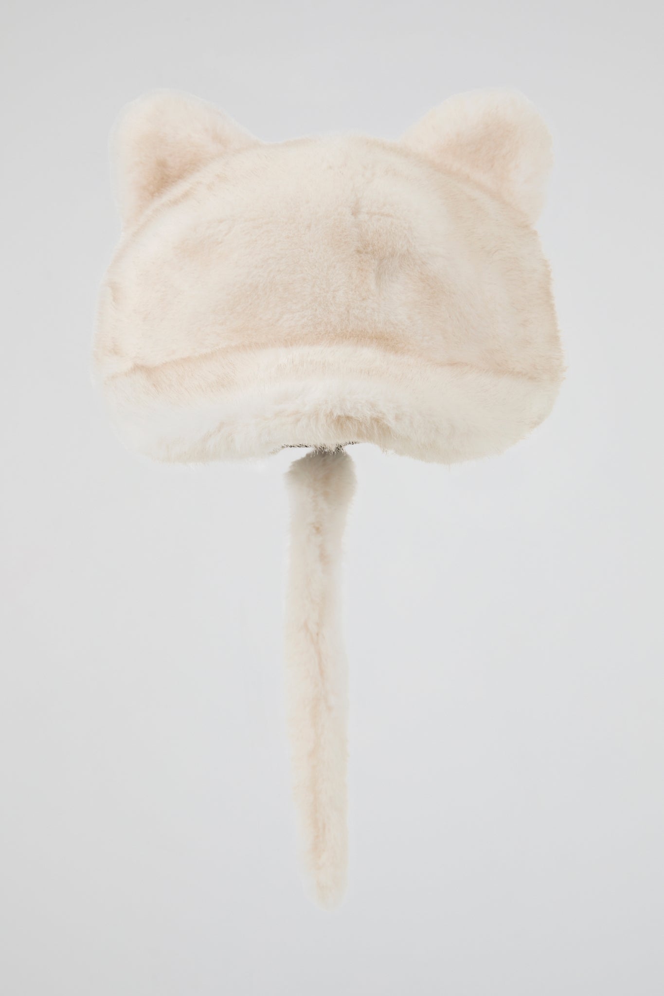 Off white Plush Cat Ears Hat