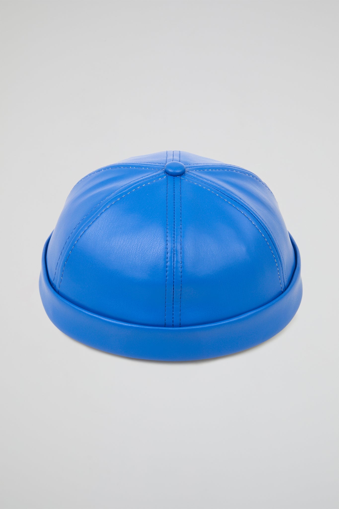 Royal blue docker hat PU Leather