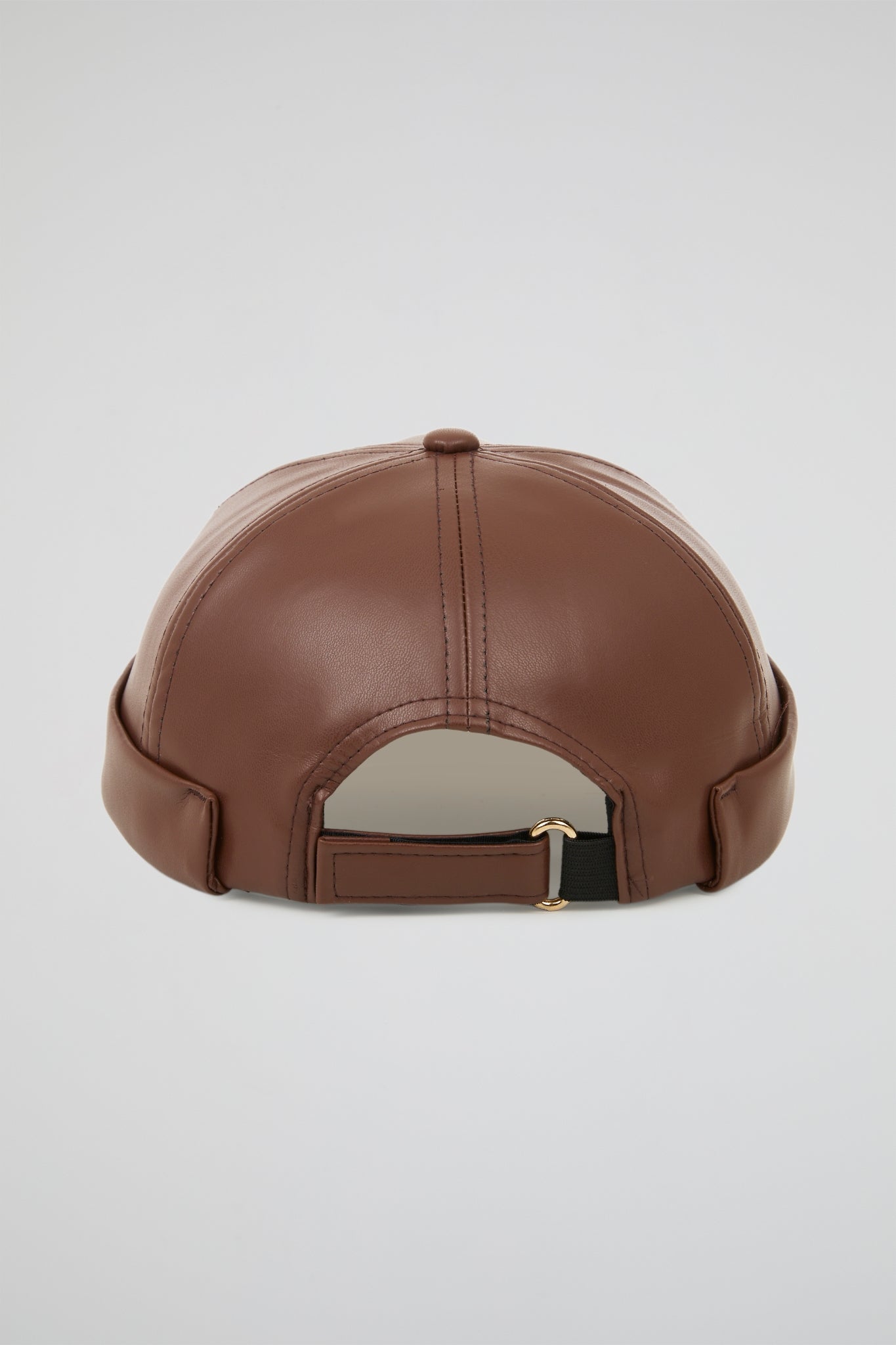 Dark brown docker hat PU Leather