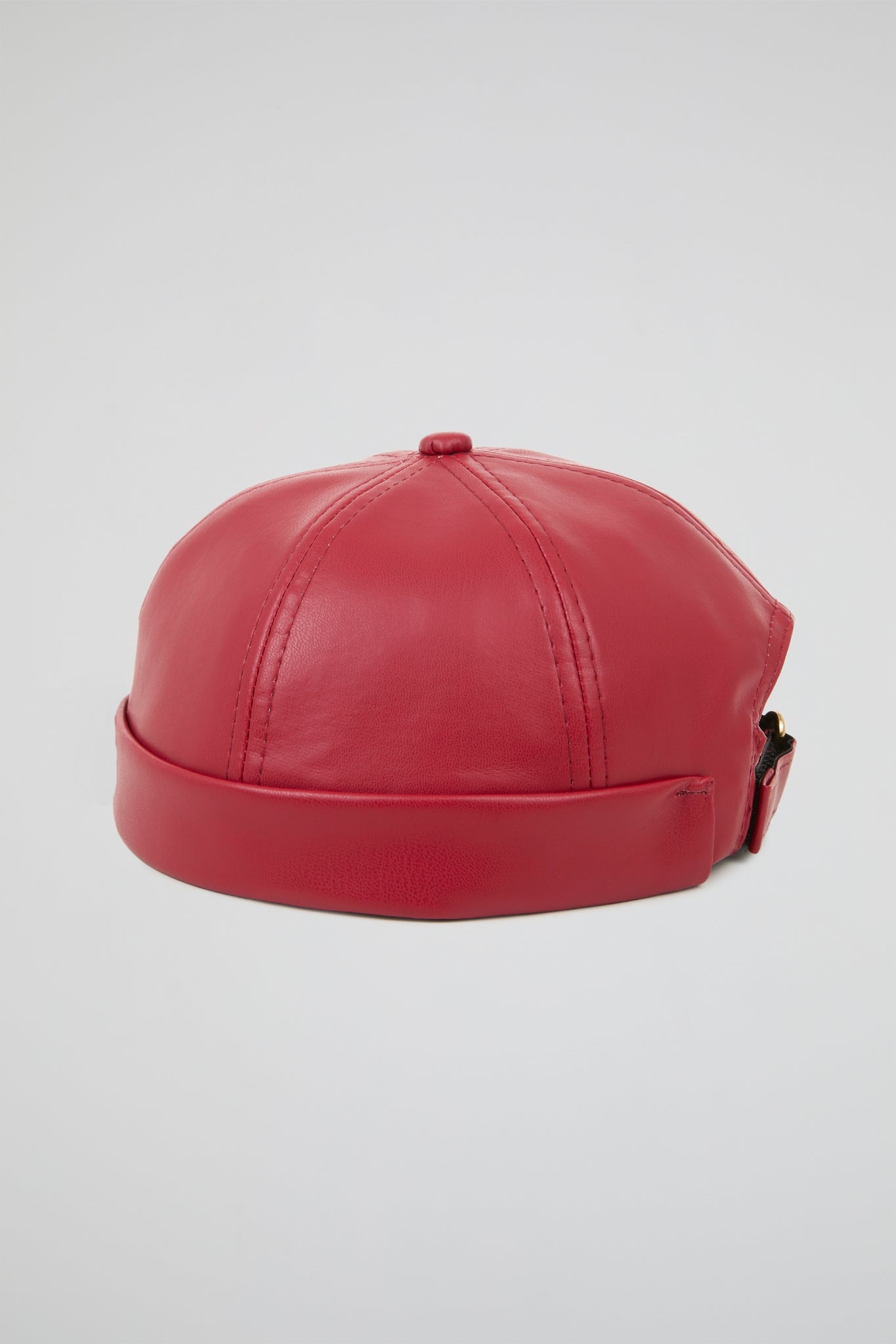 Cherry Red ducker hat PU Leather
