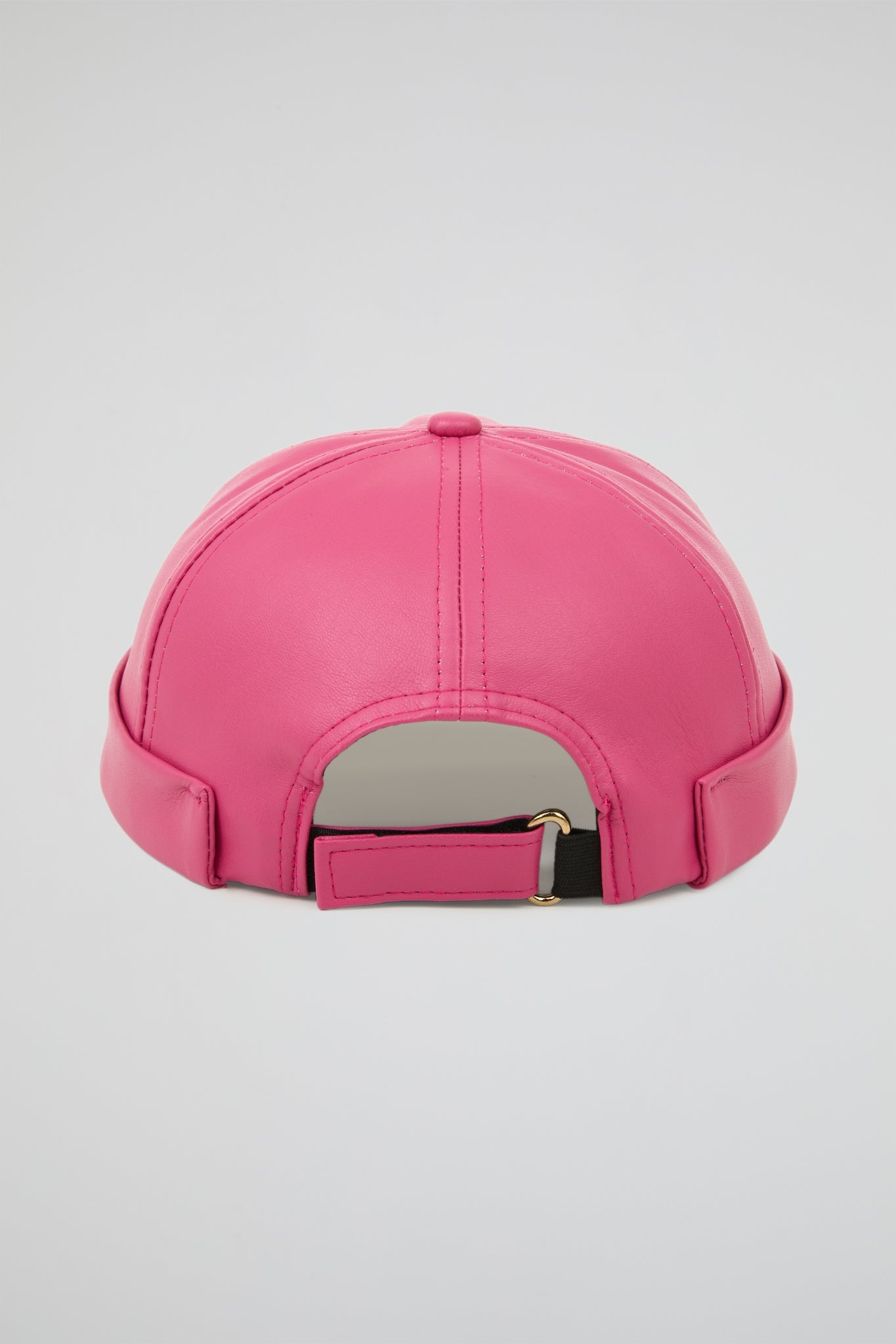 Magenta Pink docker hat PU Leather