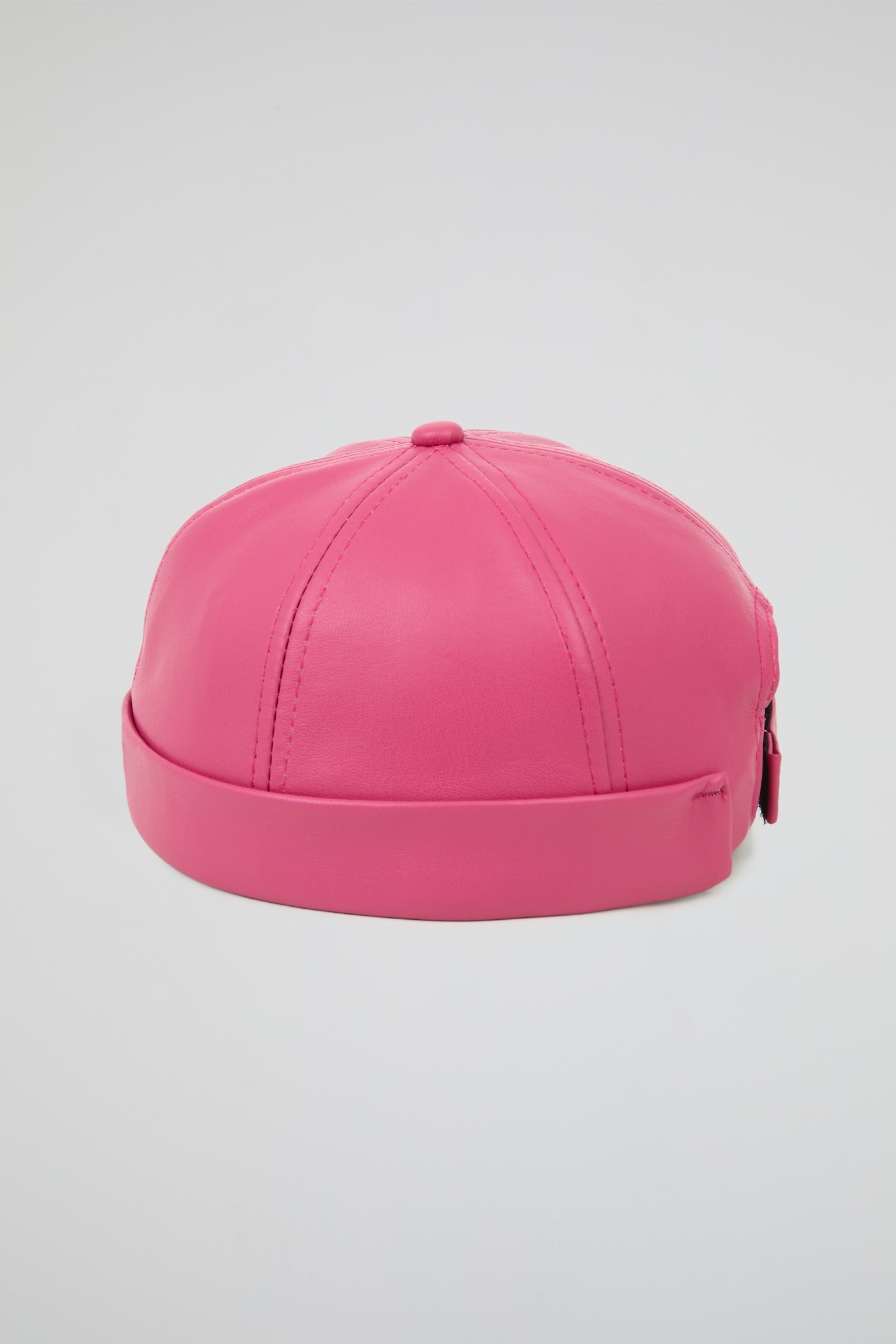 Magenta Pink docker hat PU Leather