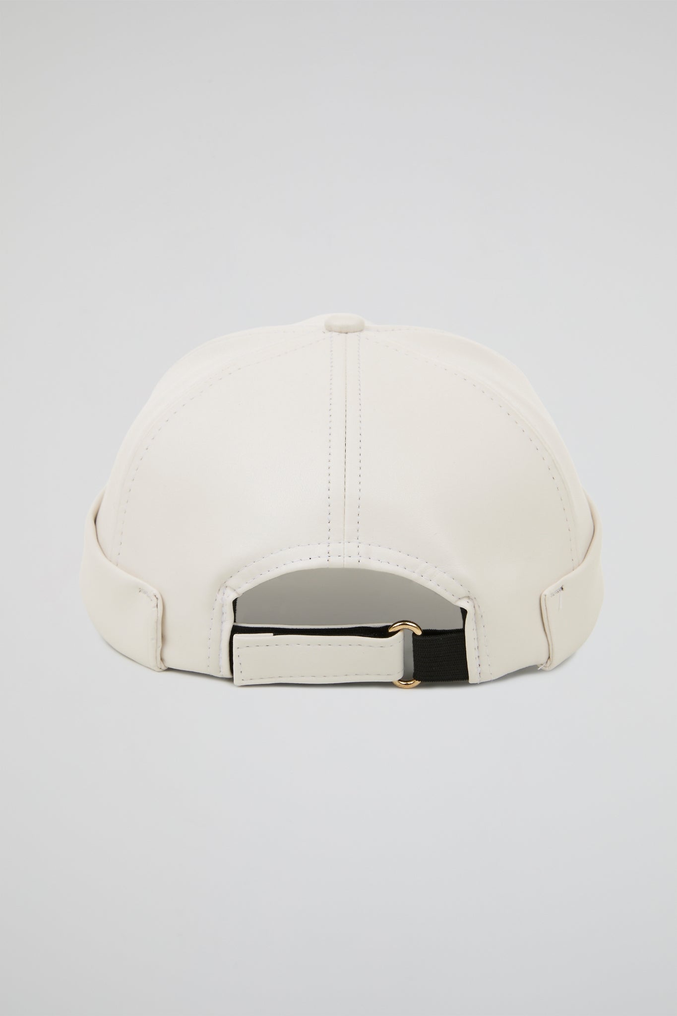 White docker hat PU Leather