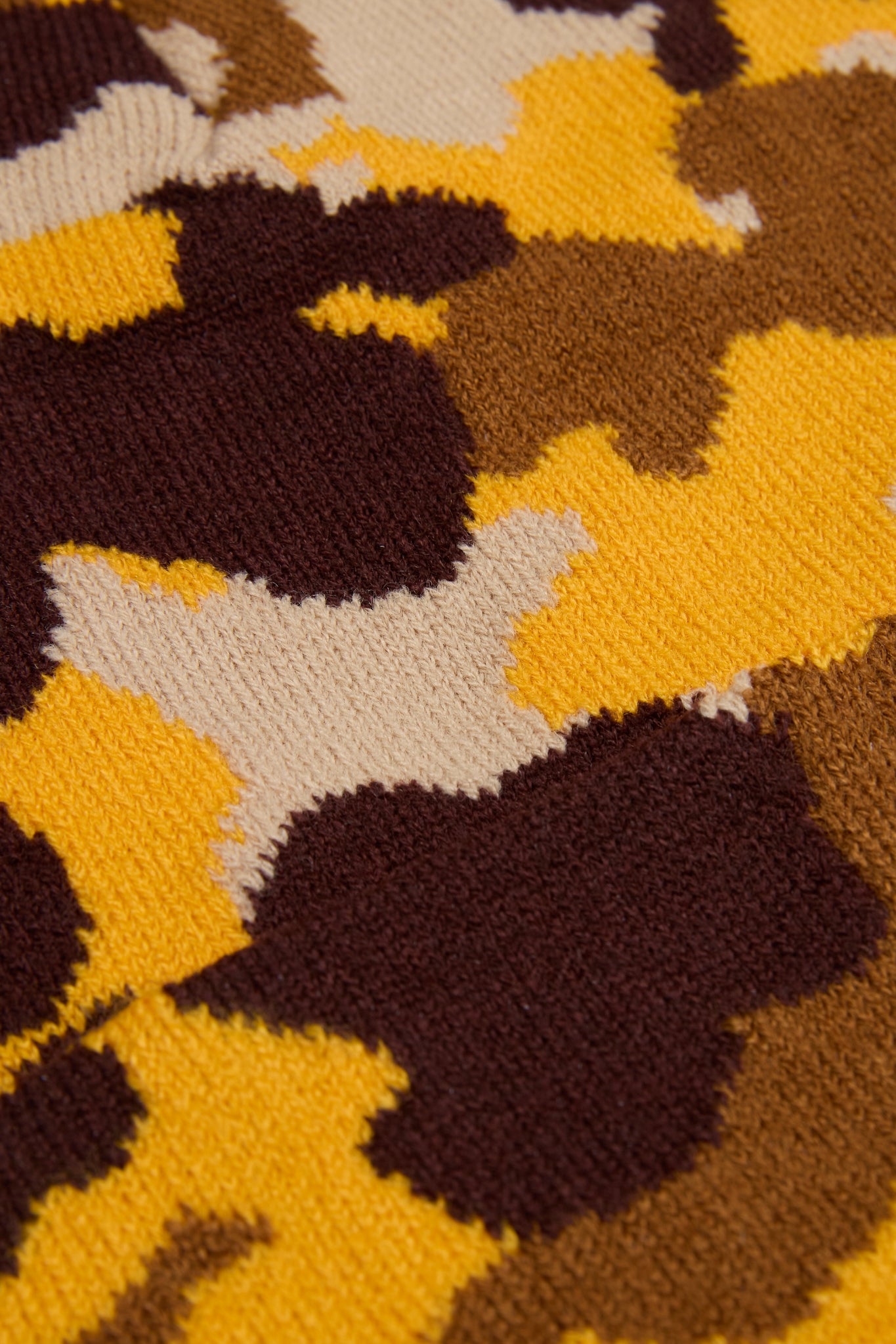 Yellow-Brown Camouflage Knitted Beanie