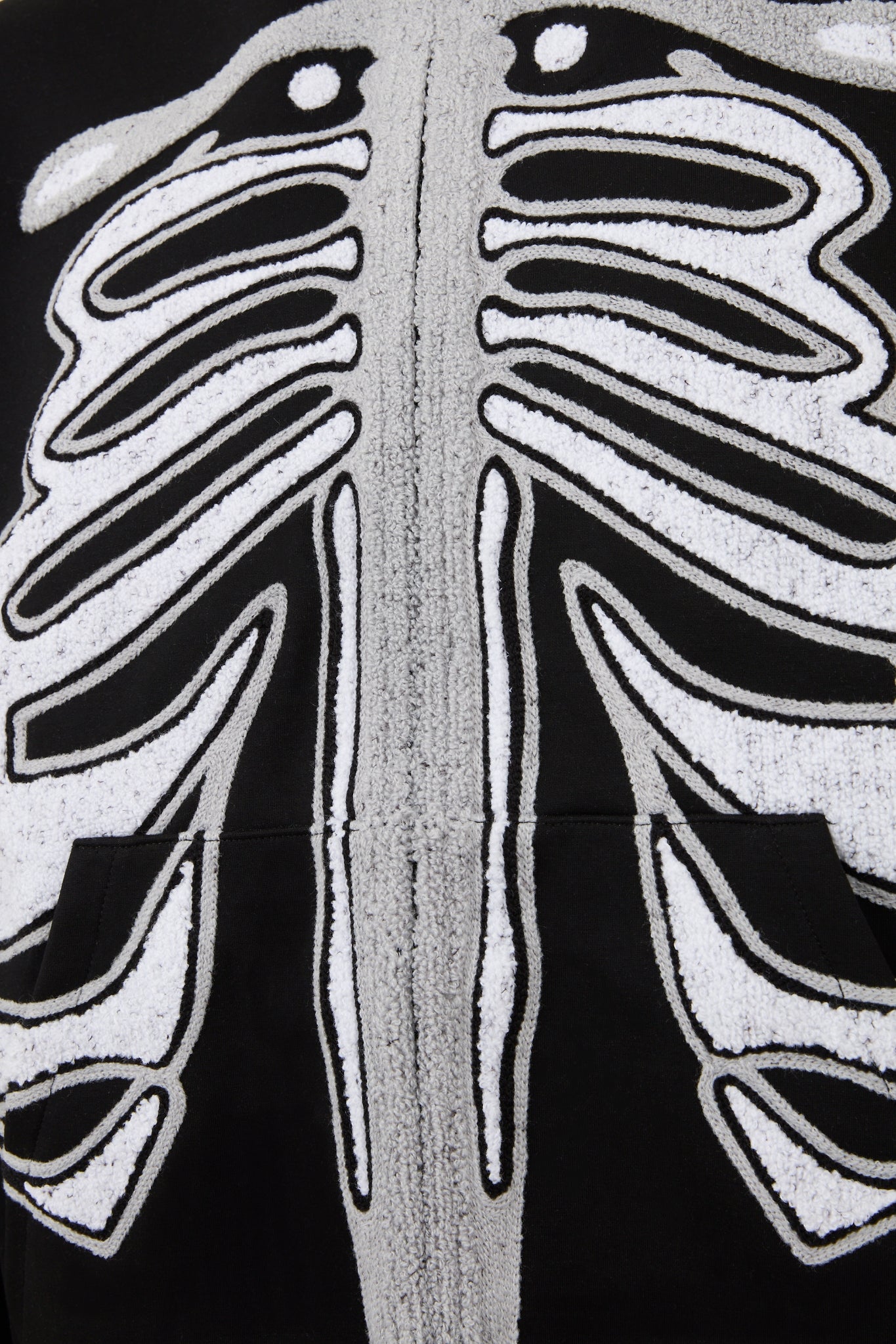 BHYPE BLACK & WHITE SKELETON CHENILLE ZIP HOODIE