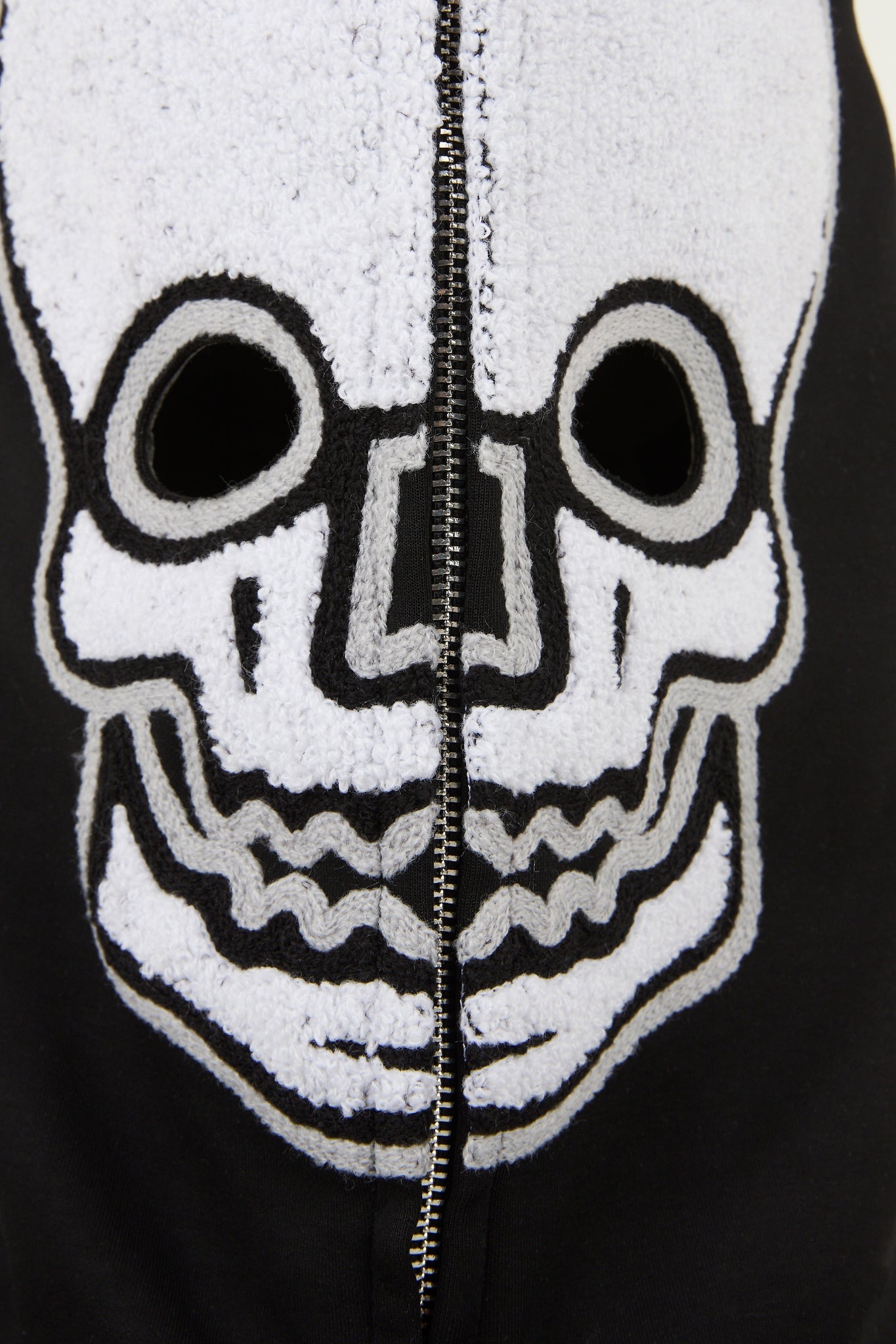 BHYPE BLACK & WHITE SKELETON CHENILLE ZIP HOODIE