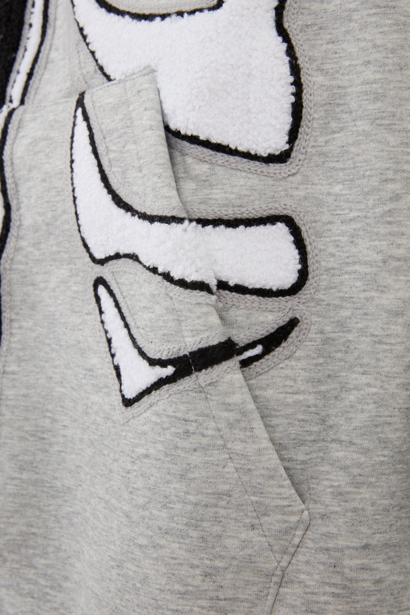 BHYPE GREY & WHITE SKELETON CHENILLE ZIP HOODIE