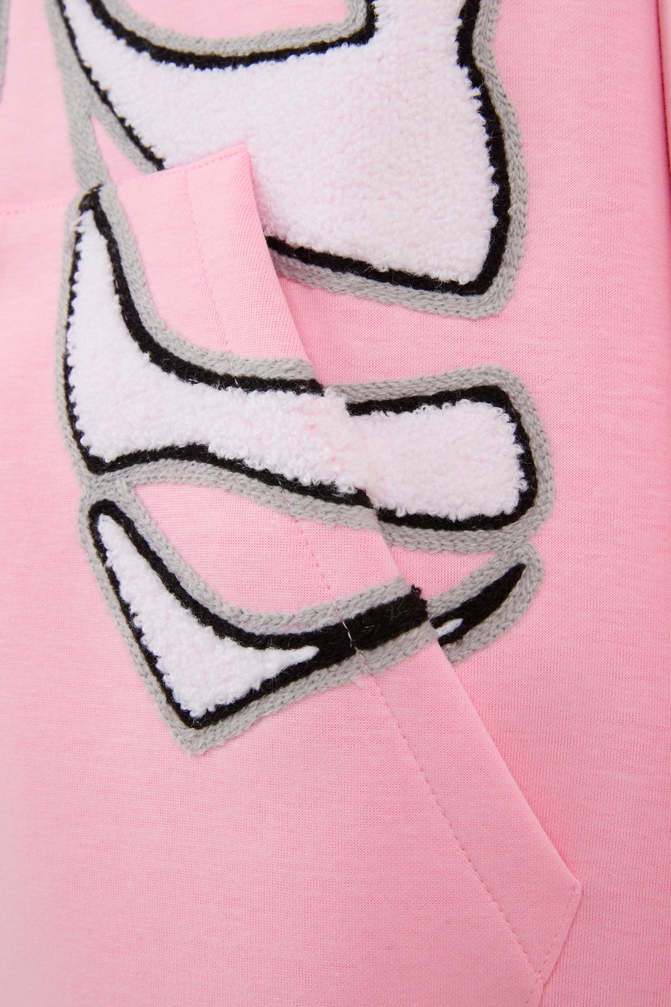 BHYPE PINK & WHITE SKELETON CHENILLE ZIP HOODIE (KIDS)