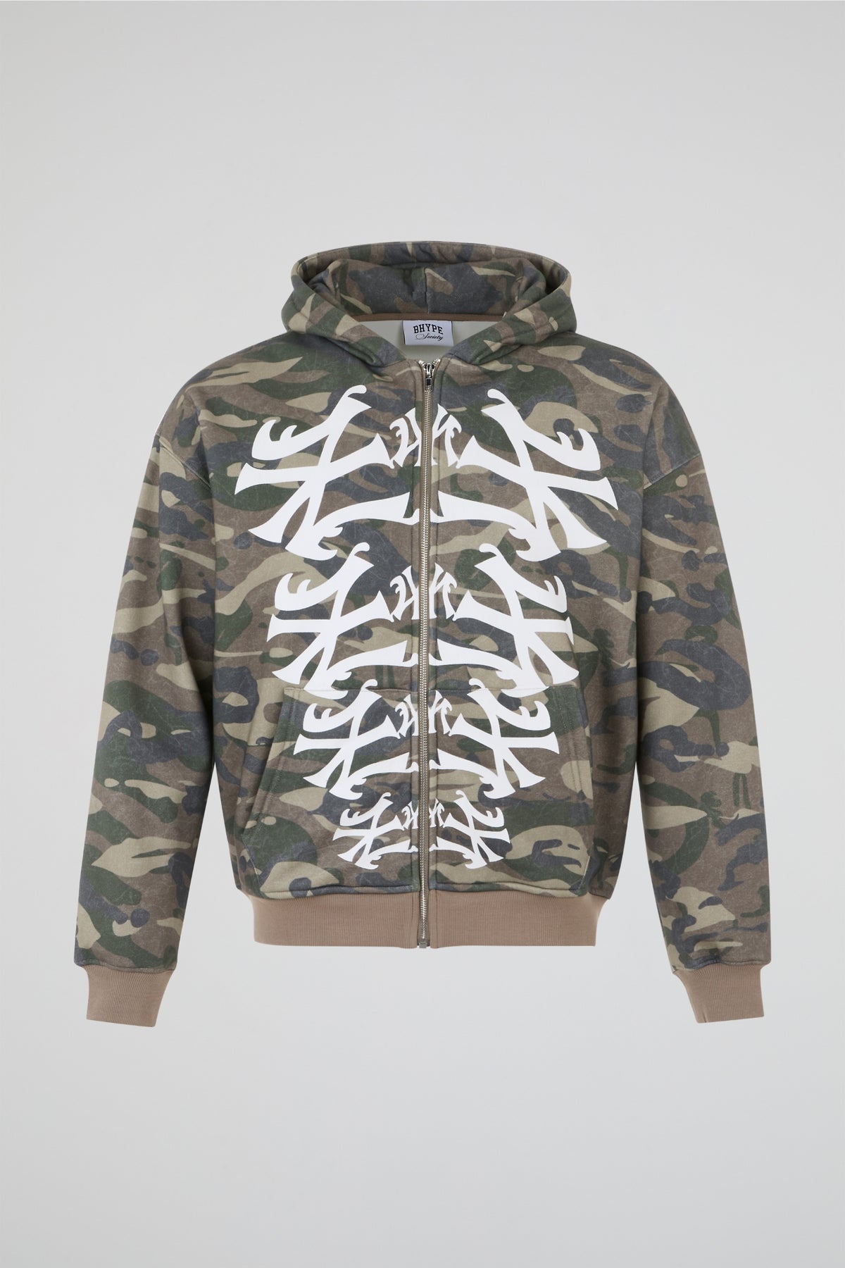 BHYPE CAMO SKELETON NY RIB CAGE ZIPPED HOODIE
