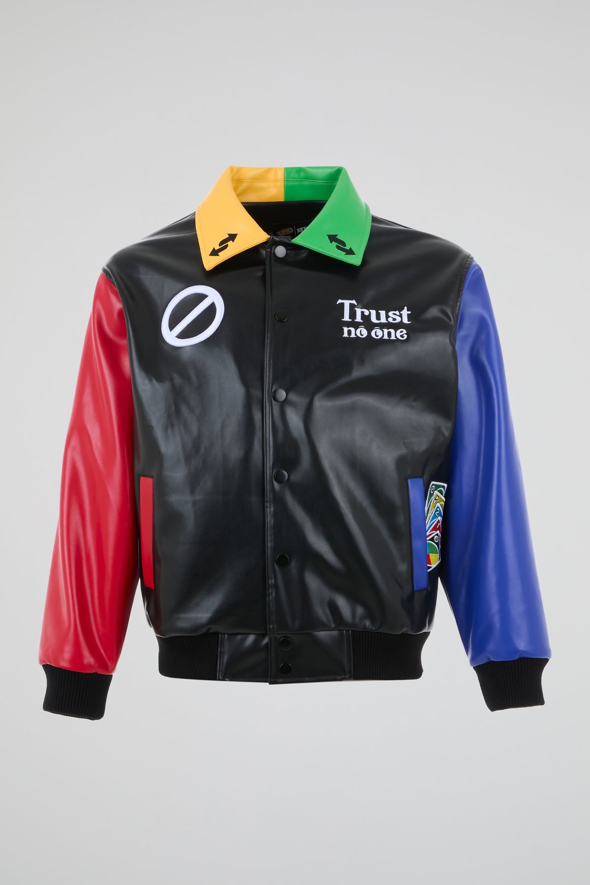 BHYPE x UNO® Four Color Faux Leather Jacket display picture 1